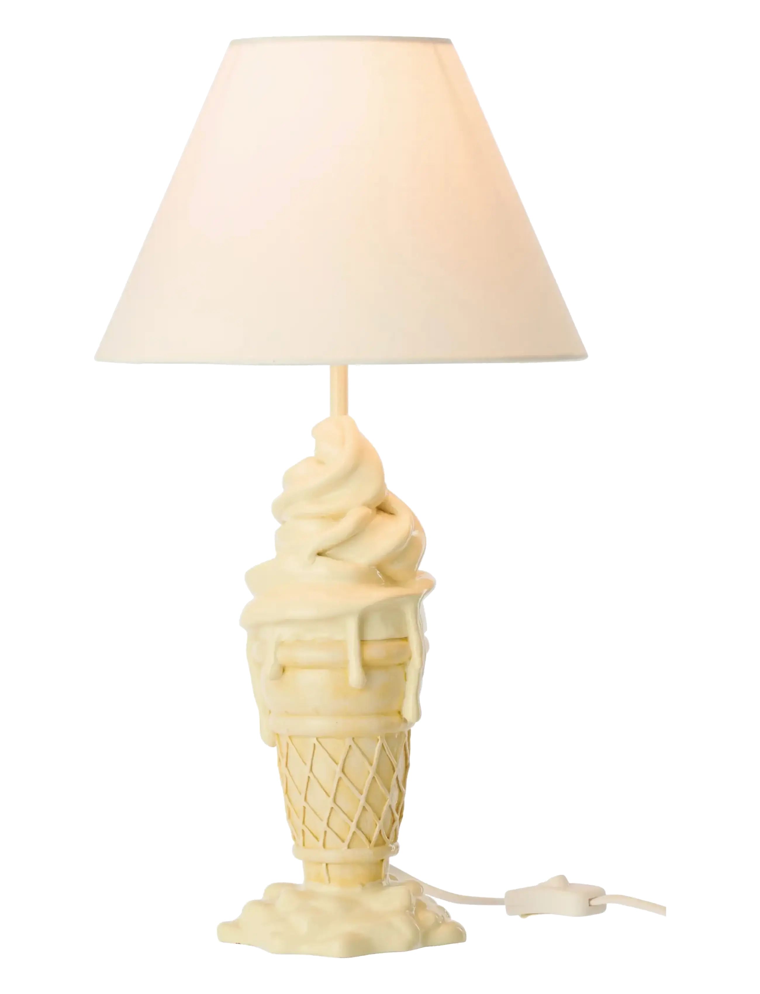 J-Line - LAMP ICE CREAM POLYRESIN YELLOW/BEIGE - bordlamper - white - 2