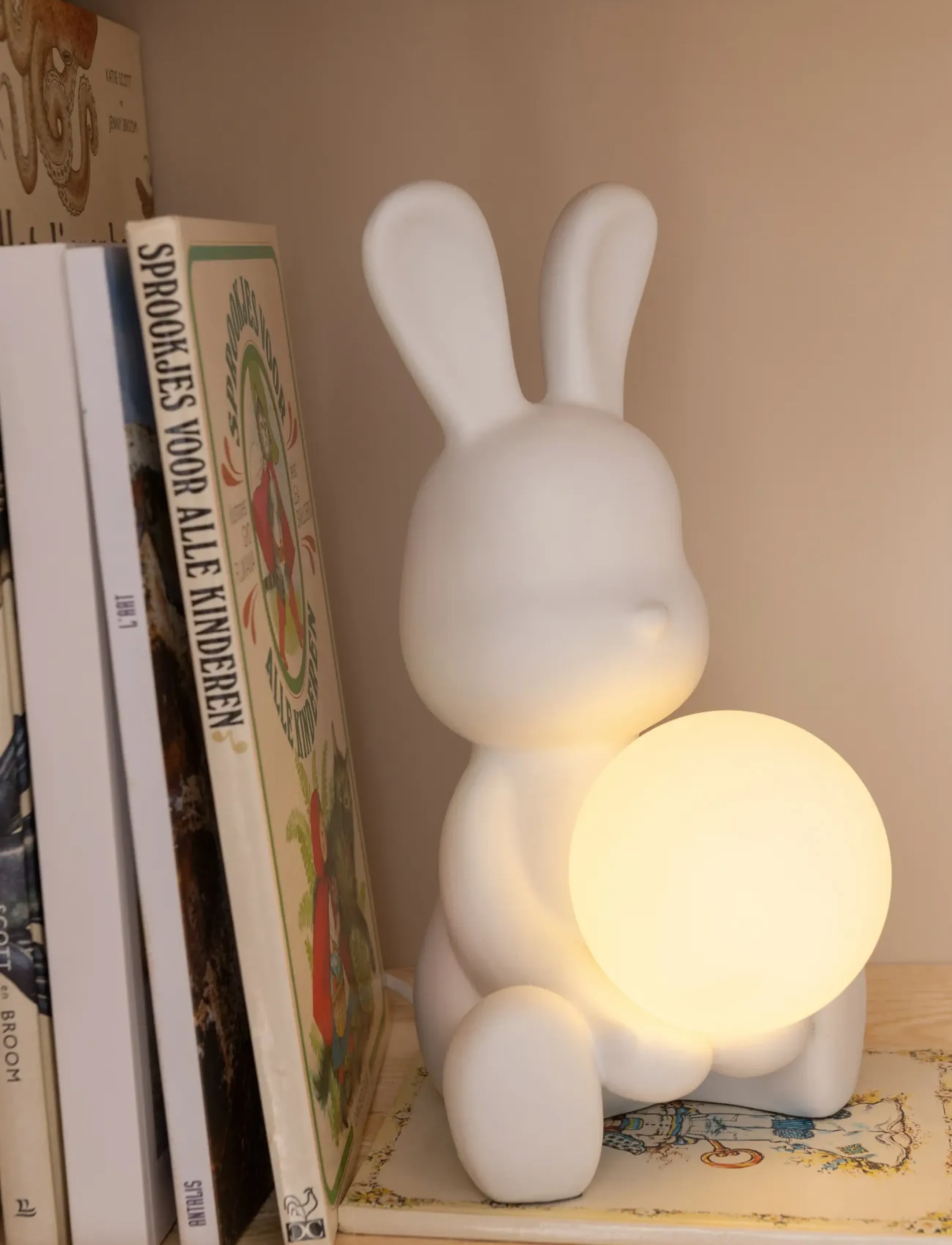 J-Line Table Lamp Rabbit Polyresin White, One Size, Lamps, Weiß - Kinder