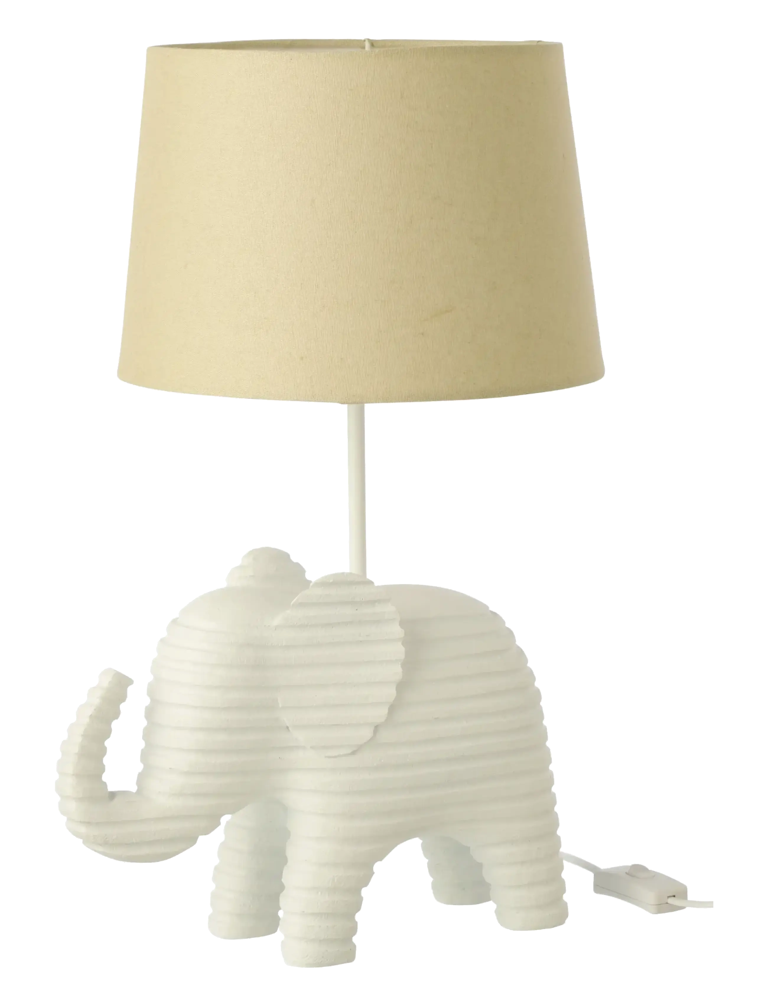 J-Line Table Lamp Striped Polyresin White, Bordlampe, Hvid, Str: ONE SIZE