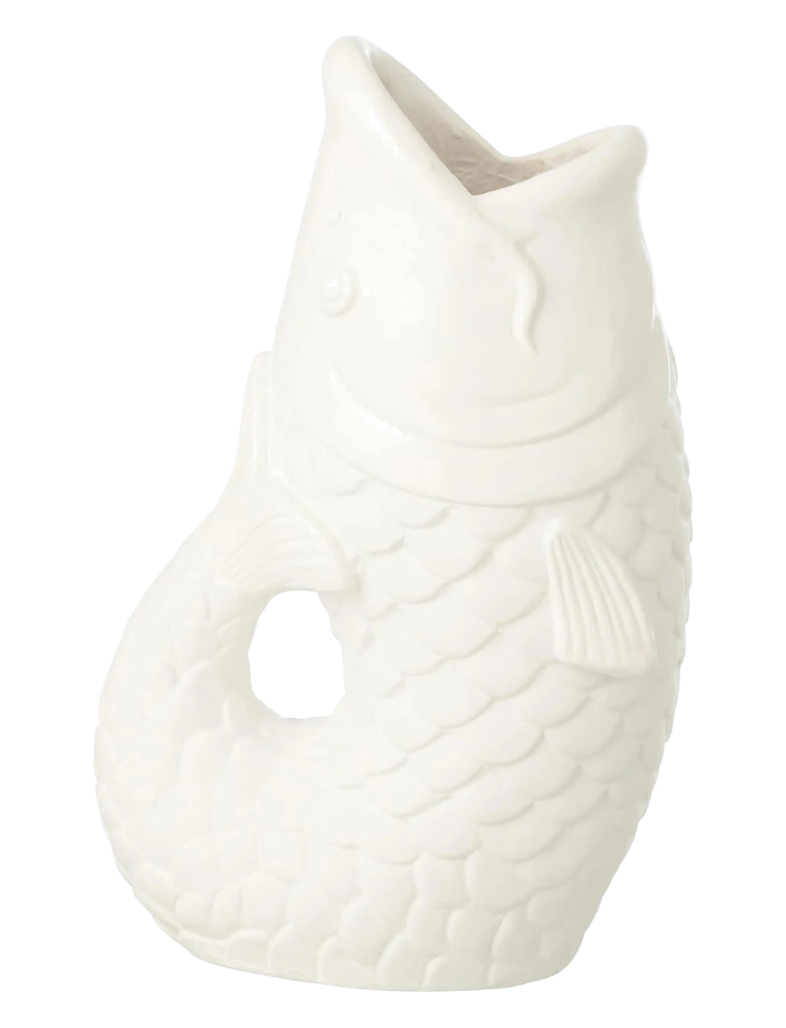 J-Line FLWRPOT FISH OUTDOOR MAGN WH S - Kodusisustus - WHITE / white