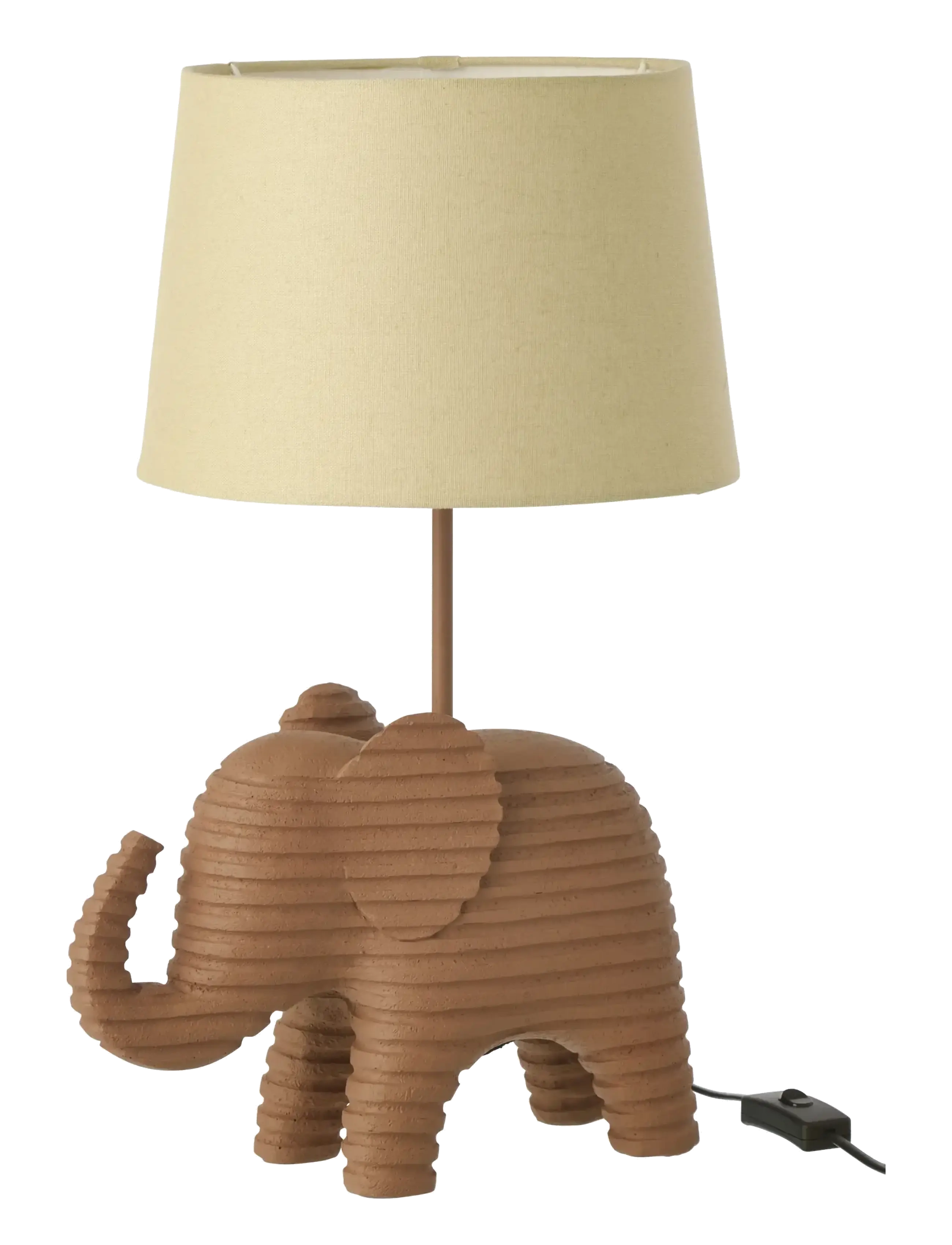 J-Line TABLE LAMP STRIPED POLYRESIN BROWN - Back to school - BROWN / brown
