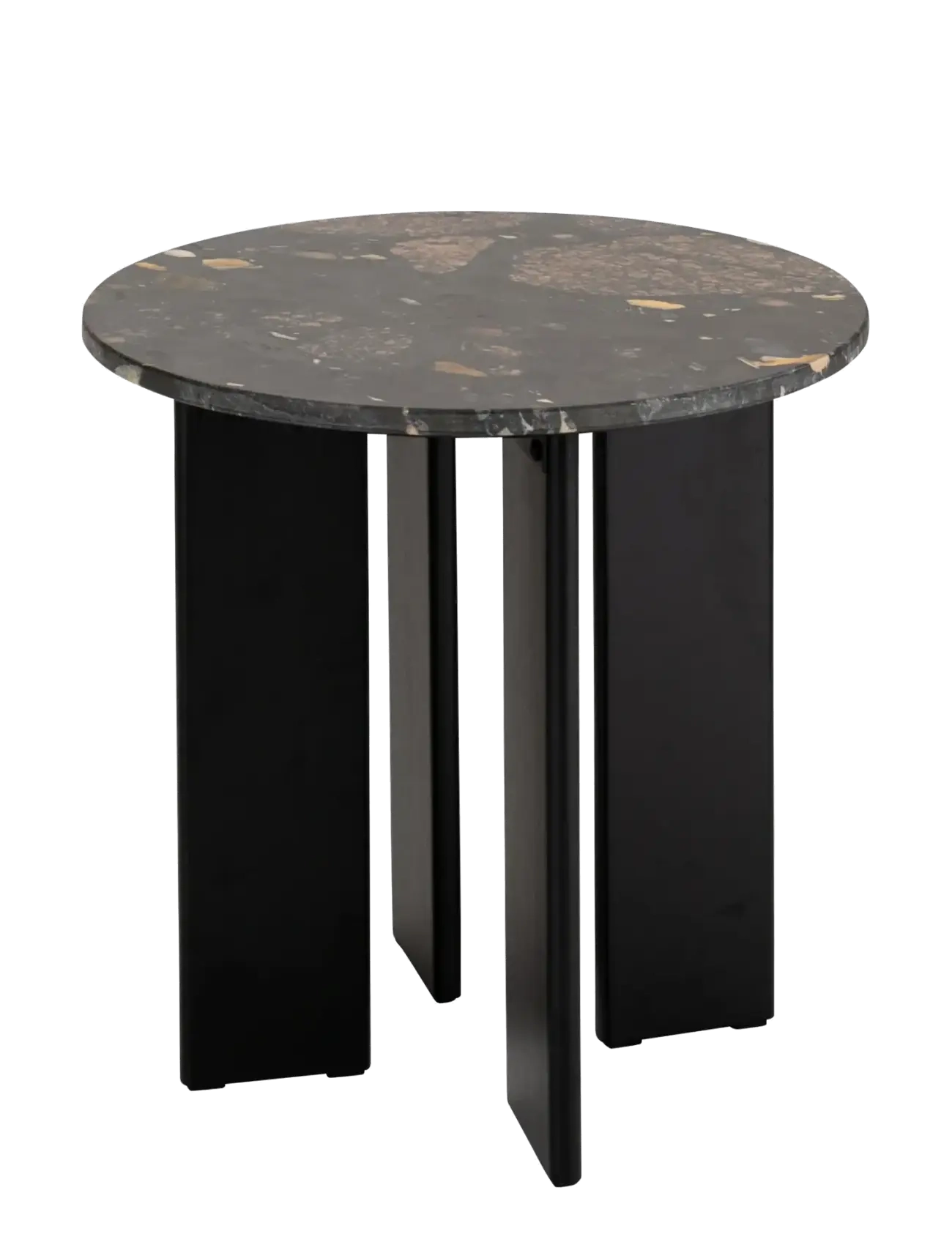 J-Line Sid Tab Mathilde Marb Bla/Pea, Ø 50 cm, Tables, Schwarz - Side Tables & Small Homeware