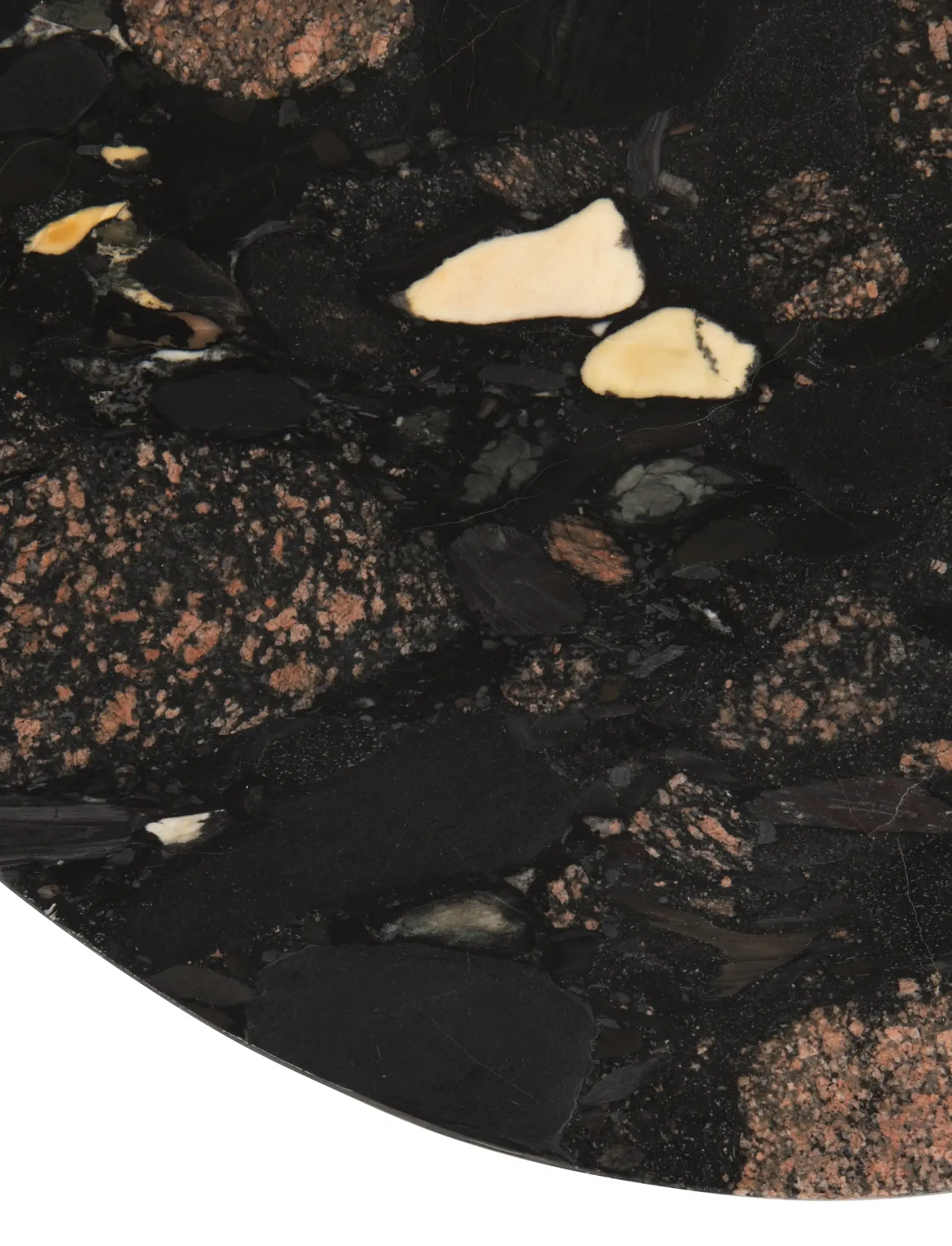 J-Line - COF TAB MATHILDE MARB BLA/PEA - soffbord - black - 4