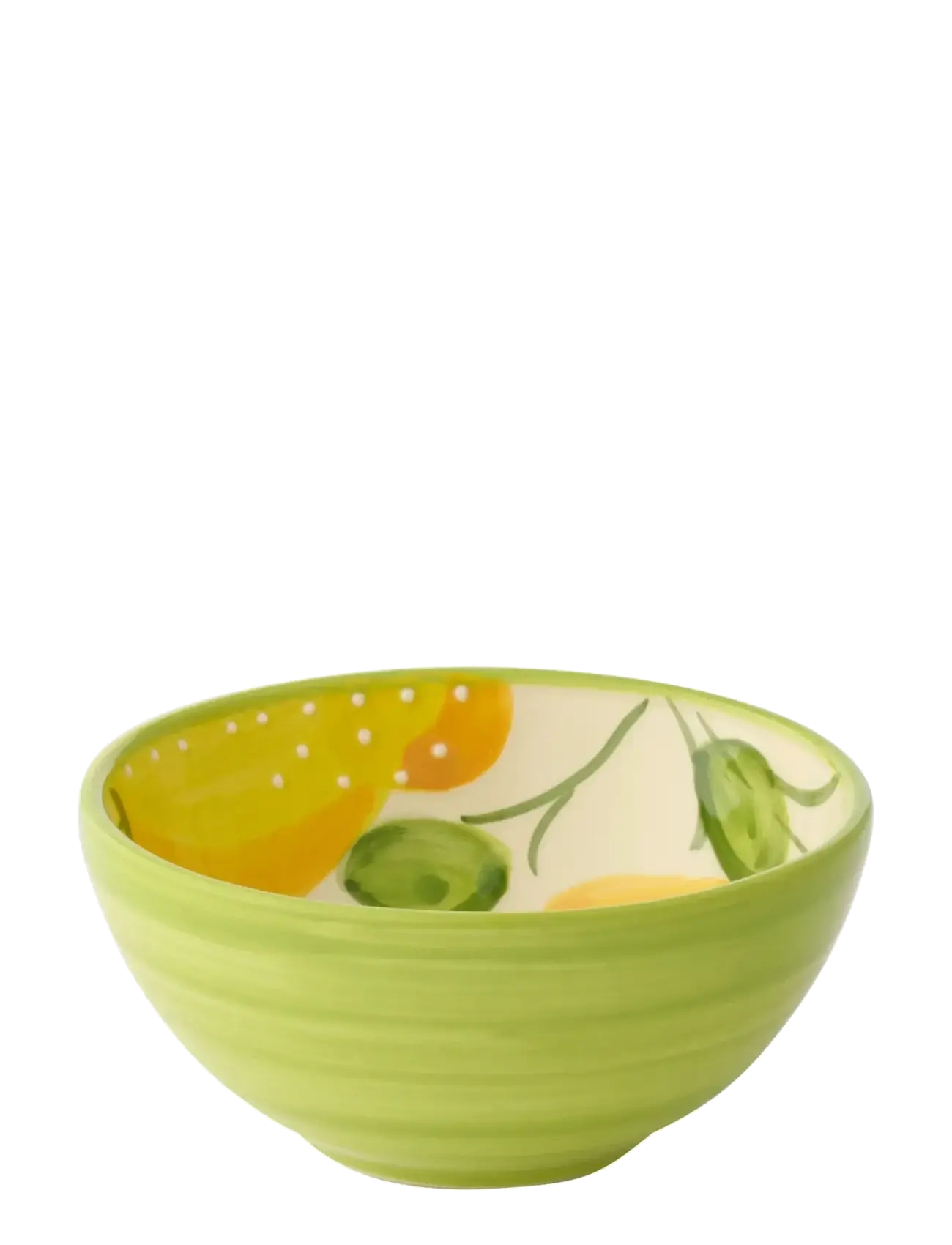 J-Line Bowl Lemon Ceramic Yell/Grn S, Ø 14 cm, Bowls & Serving Dishes, Gelb - Fruit Bowls, Homeware