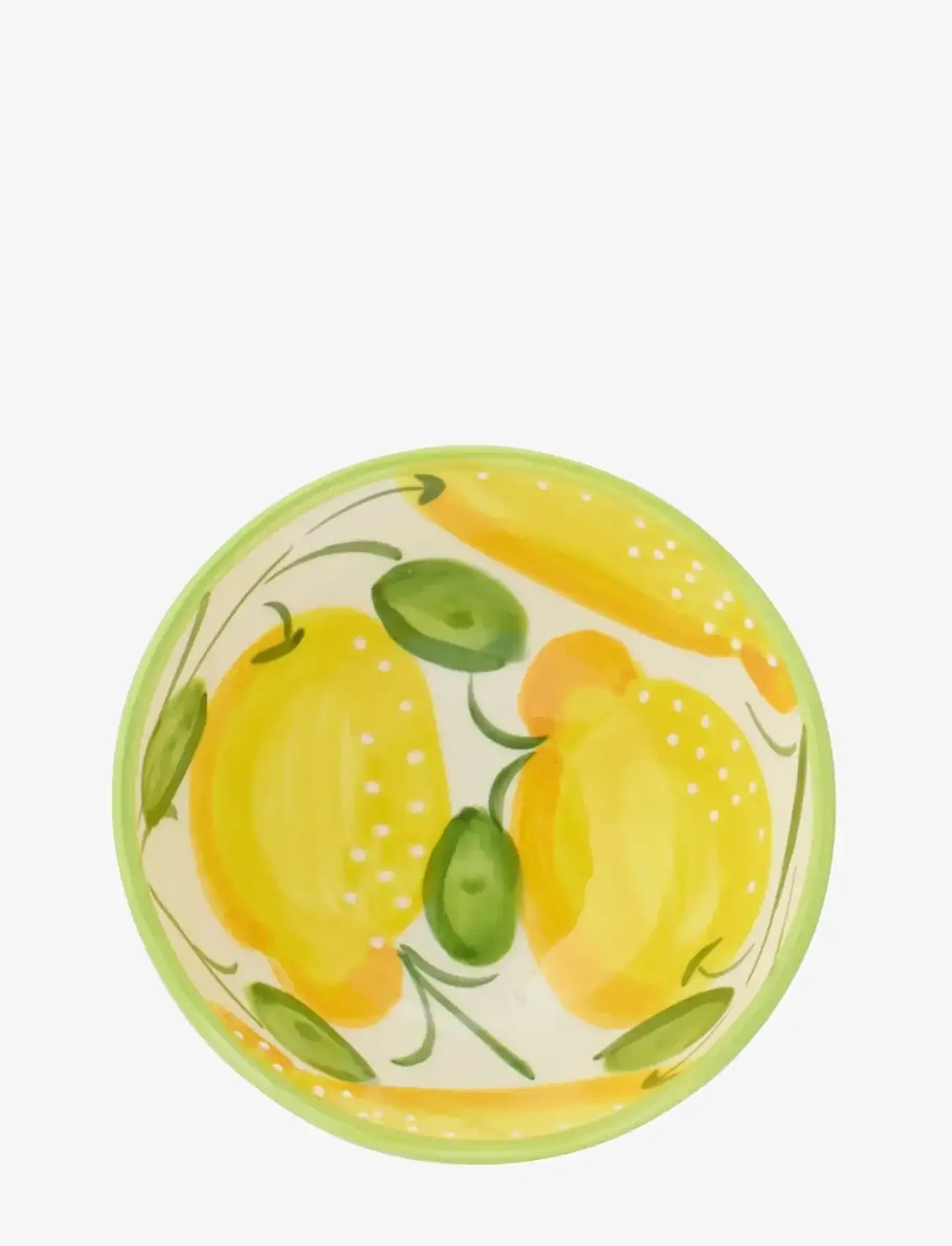 J-Line - BOWL LEMON CERAMIC YELL/GRN S - obstschalen - yellow - 1