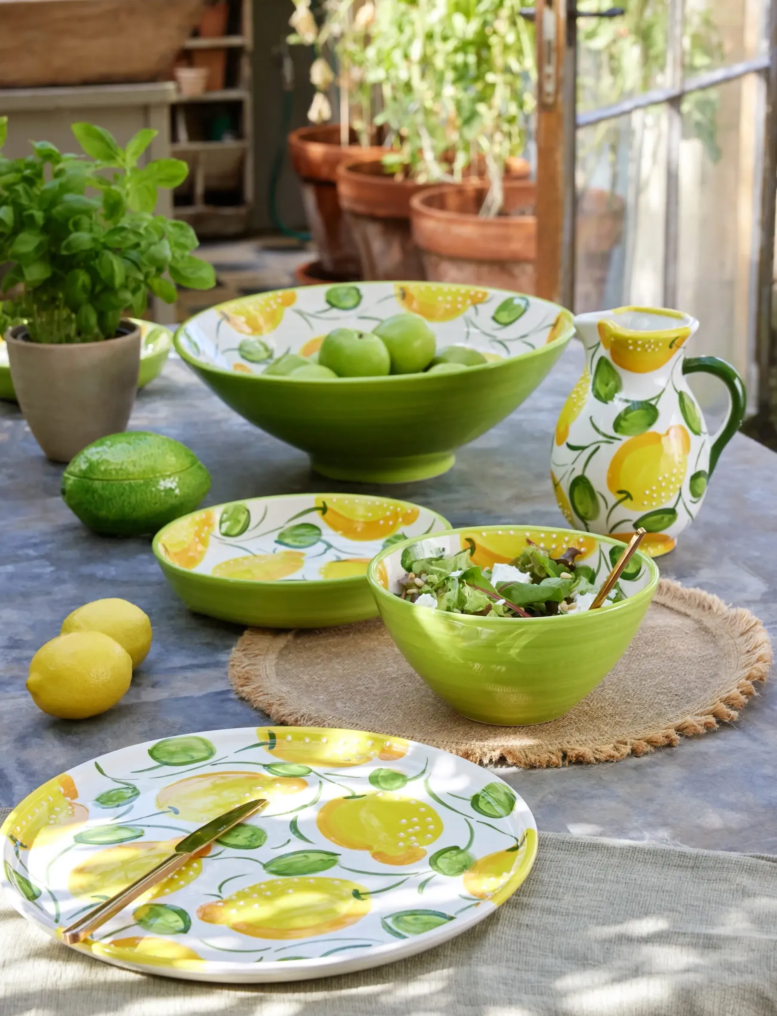J-Line - BOWL LEMON CERAMIC YELL/GRN M - salad bowls - yellow - 3