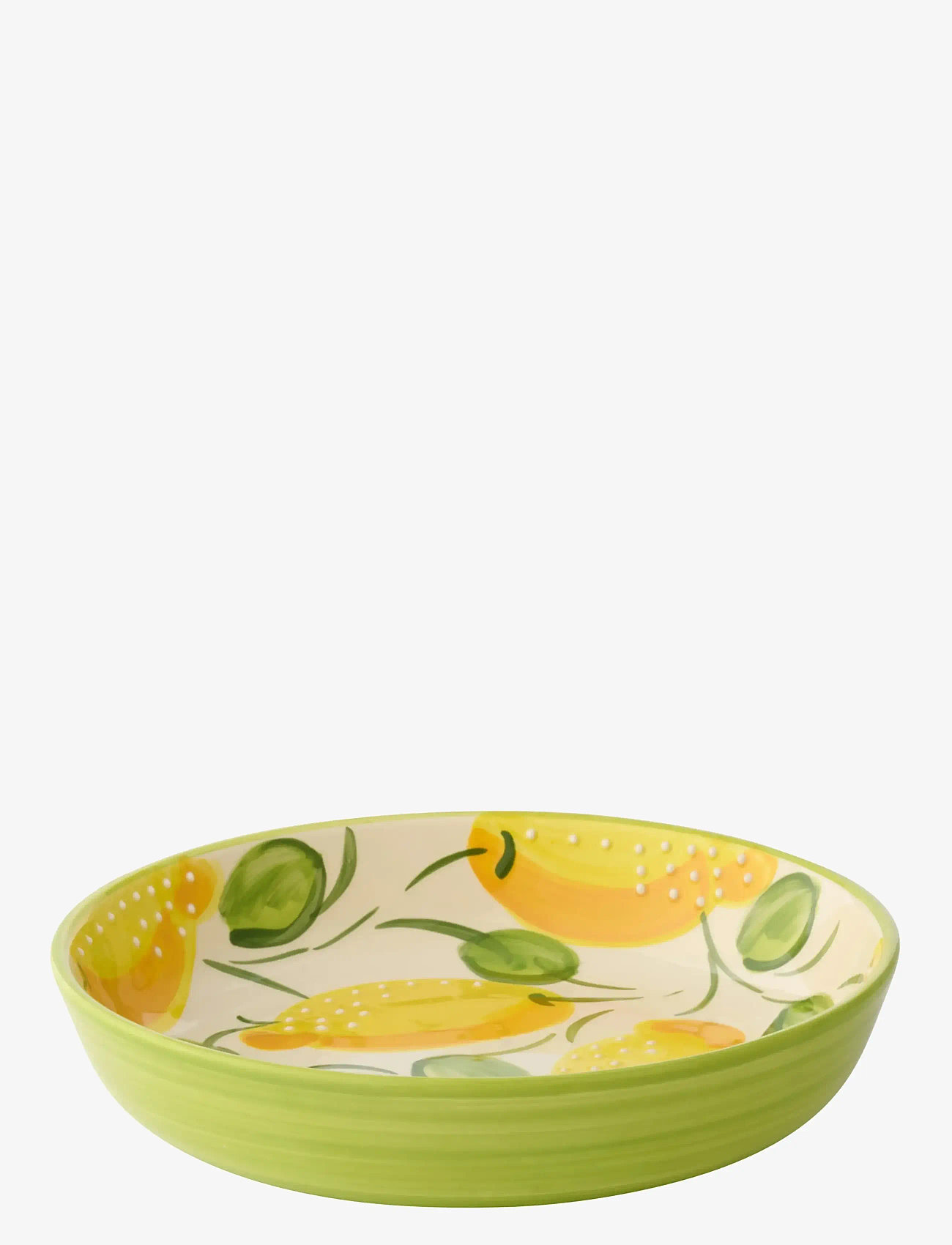 J-Line - PLAT DEEP LEMON CERAM YELL/GRN - serveringsskåle - yellow - 1