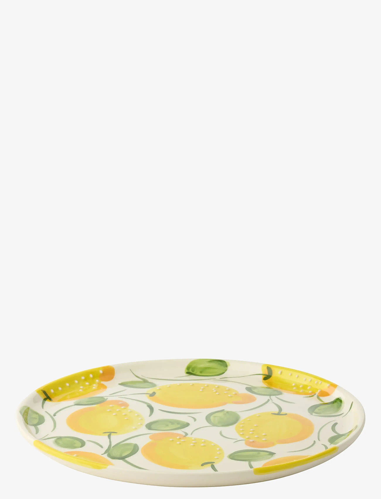 J-Line - PLATE LEMON CERAMIC YELL/GRN - dinner plates - yellow - 1