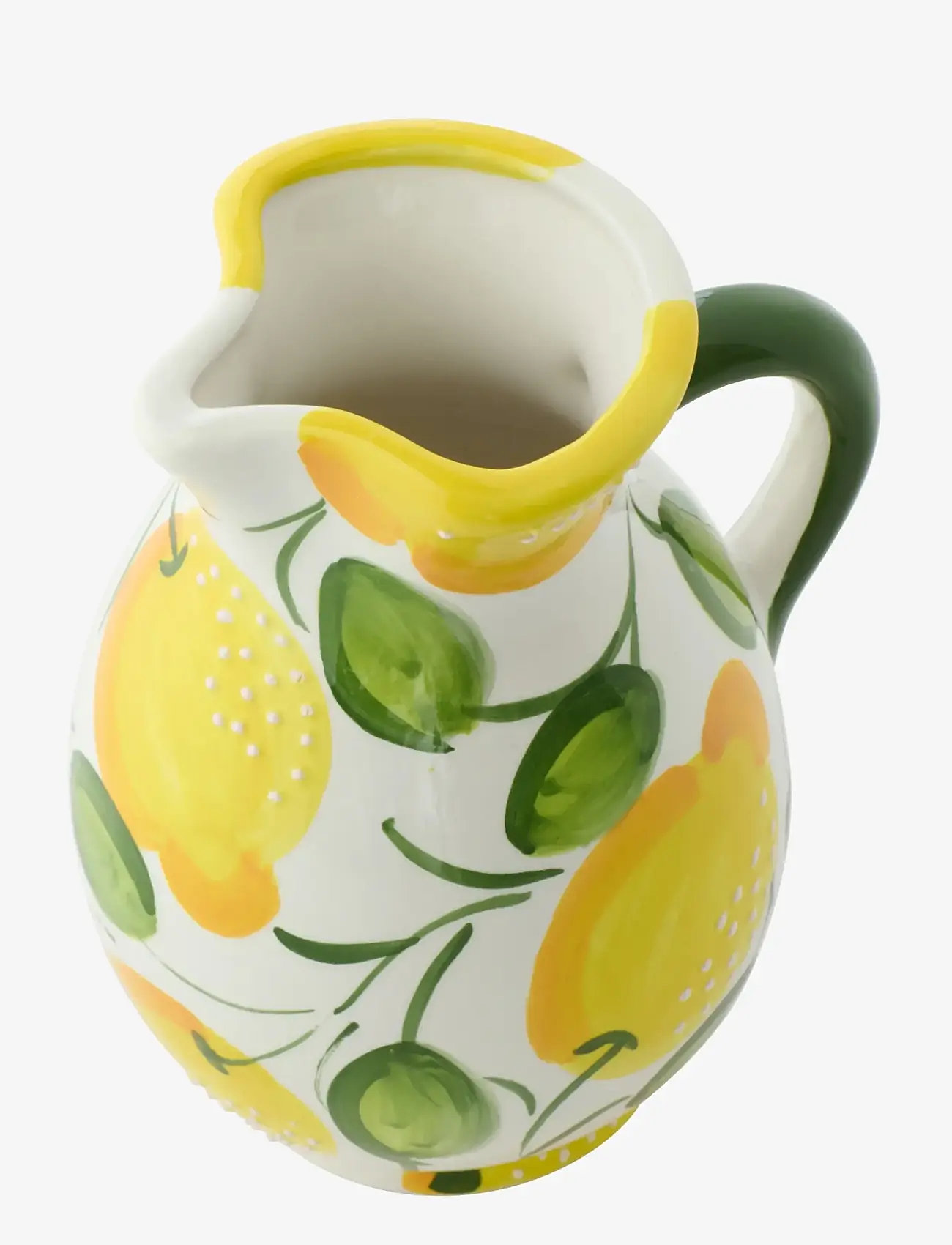 J-Line - PITCHER LEMON CERAMIC YELL/GRN - Ūdens karafes - yellow - 2