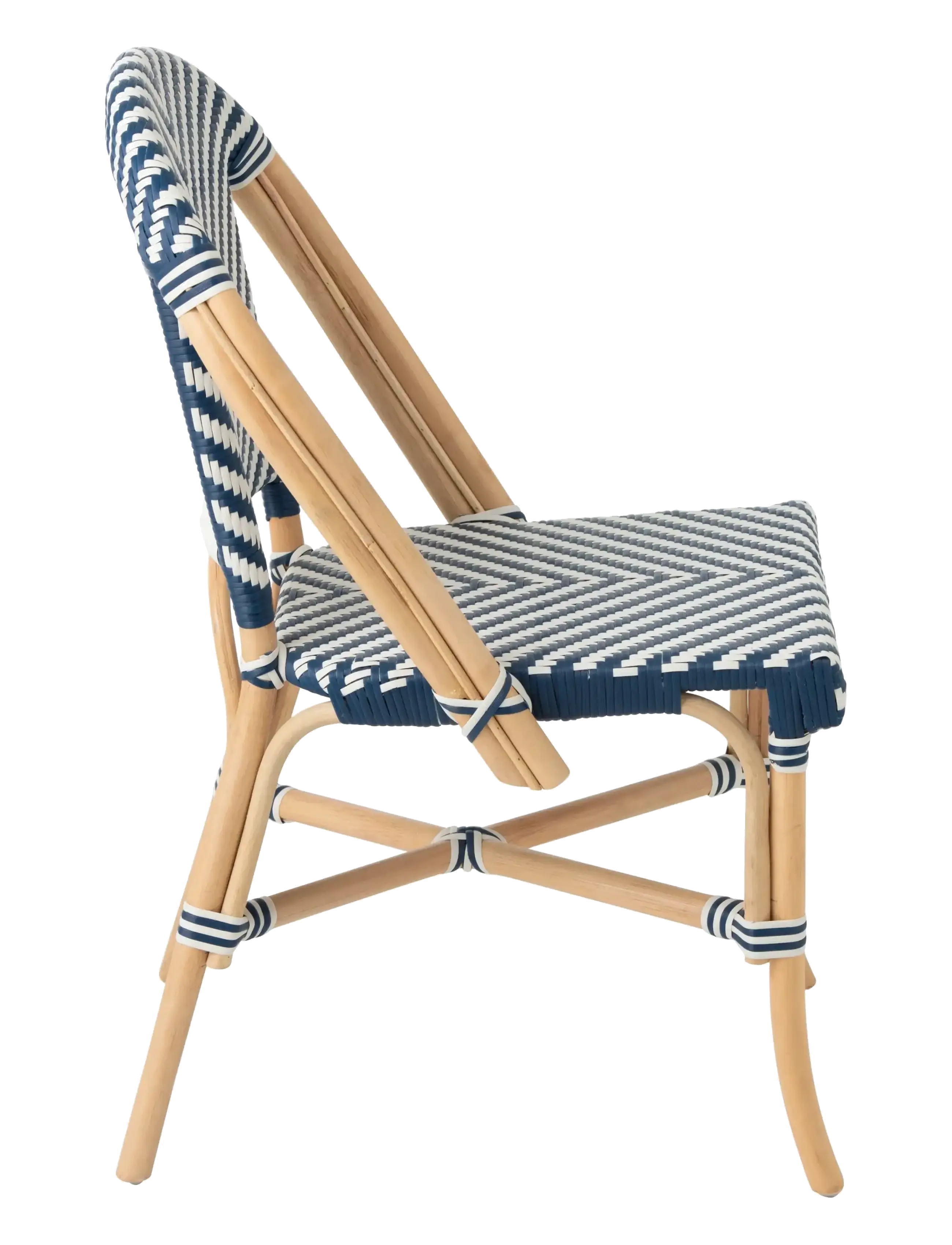 J-Line - S/2 DINING CHAIR GEO RATTAN BL/WH - stolar - blue - 3