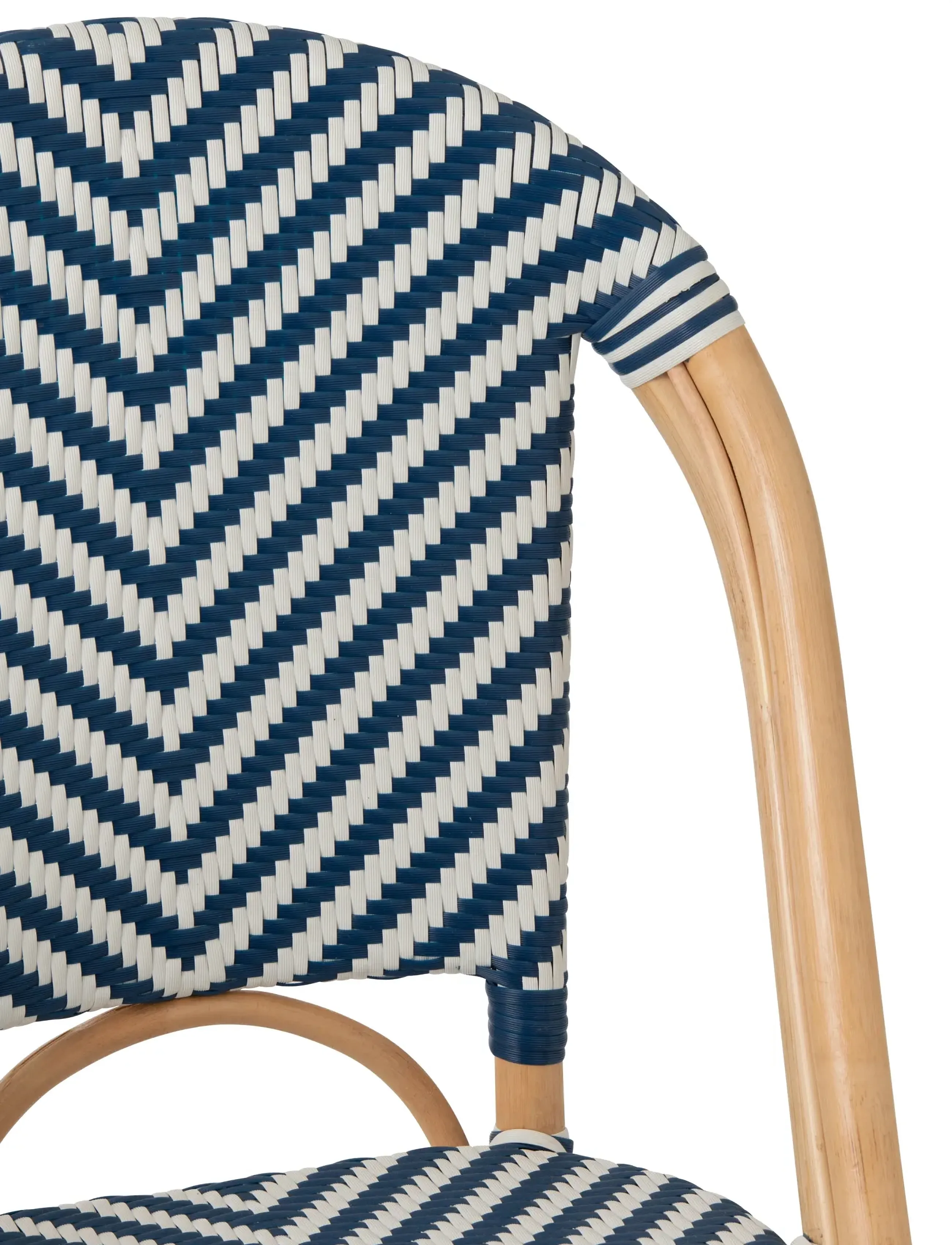 J-Line - S/2 DINING CHAIR GEO RATTAN BL/WH - stolar - blue - 5
