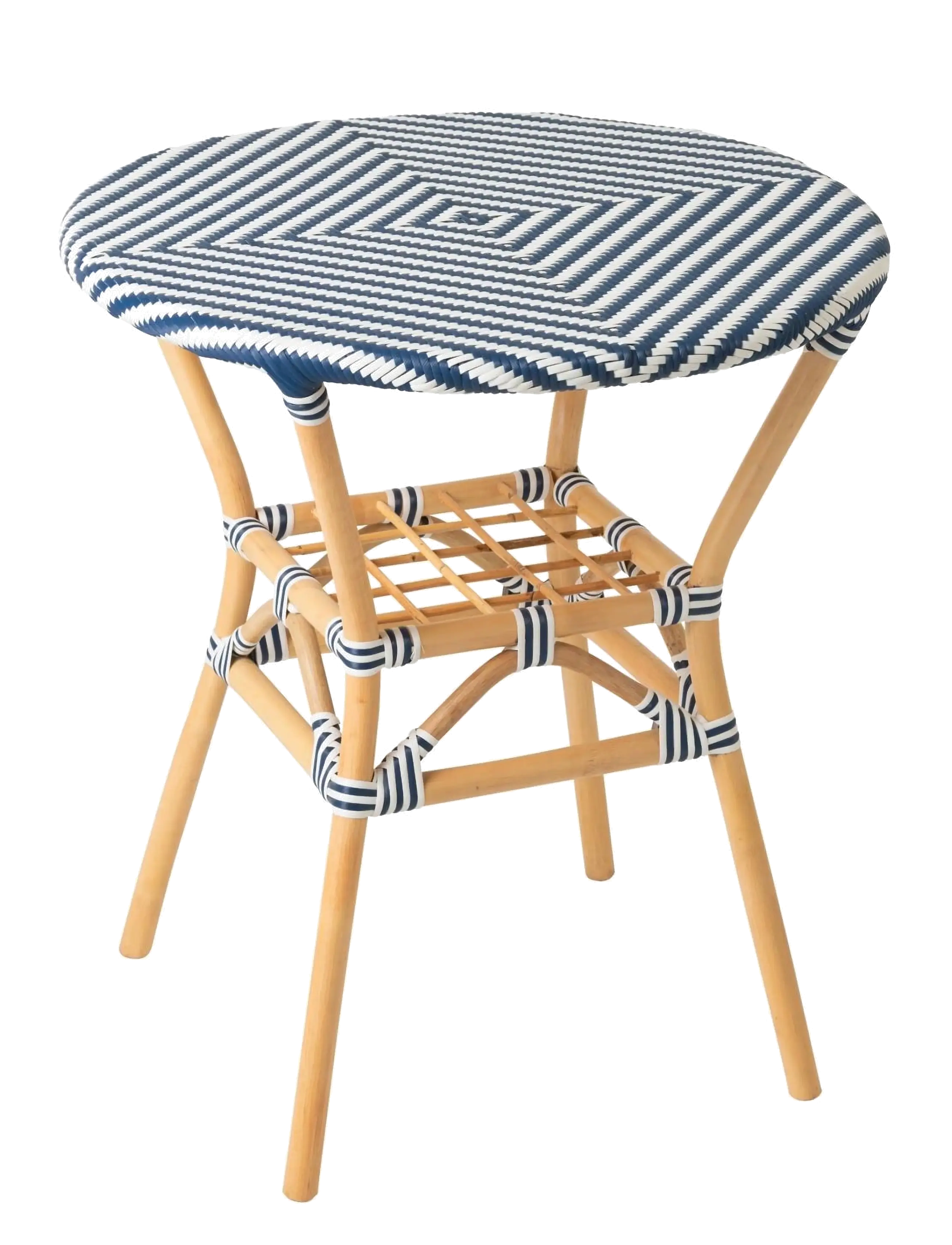 J-Line Dining Table Geo Rnd Rat Bl/Wh, Spisebord, Blå, Str: H75CM