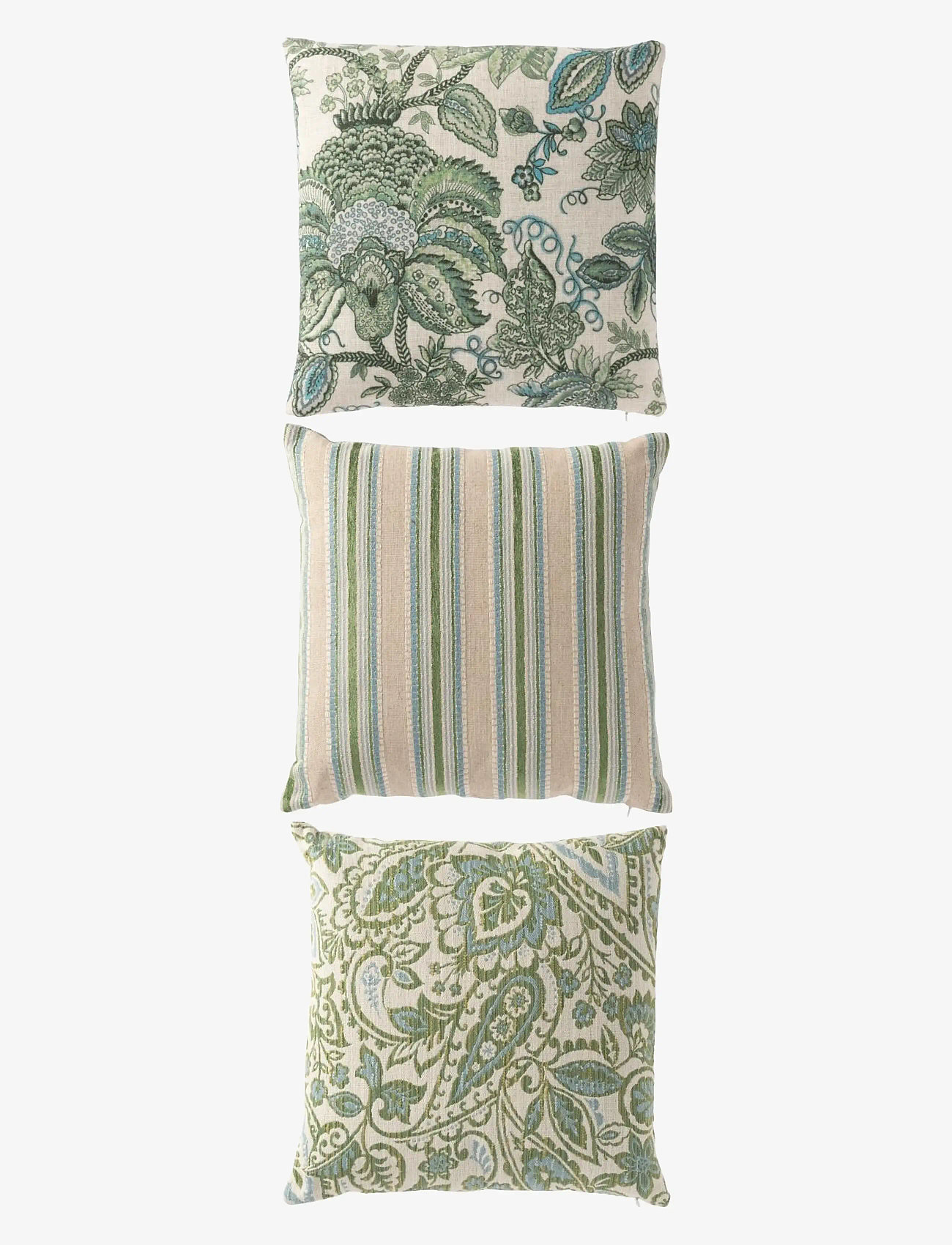 J-Line - S/3 CUSHION SQU POLYES GRN/BL - kissen - green - 1