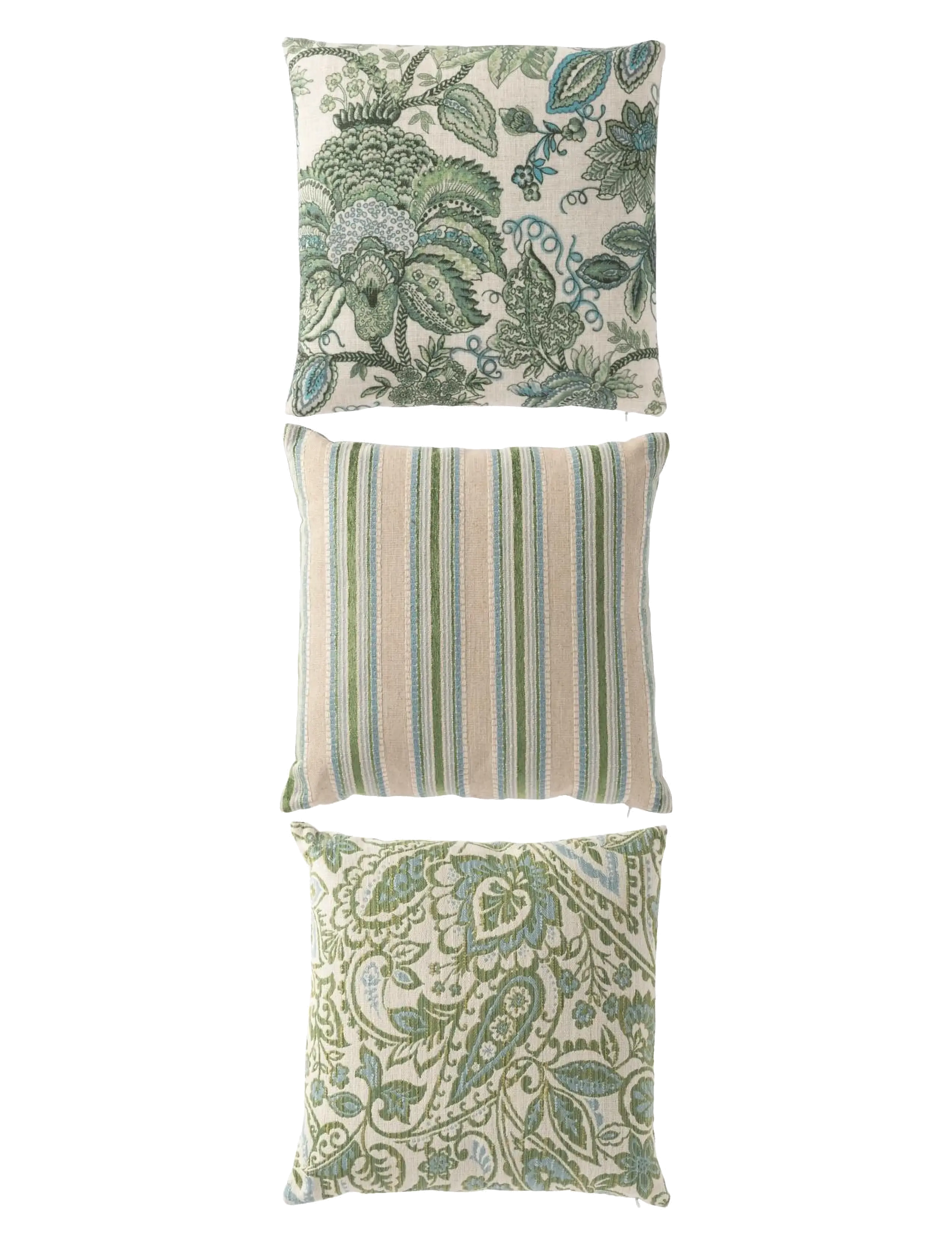 J-Line S/3 CUSHION SQU POLYES GRN/BL - Puder & pudebetræk - GREEN / green