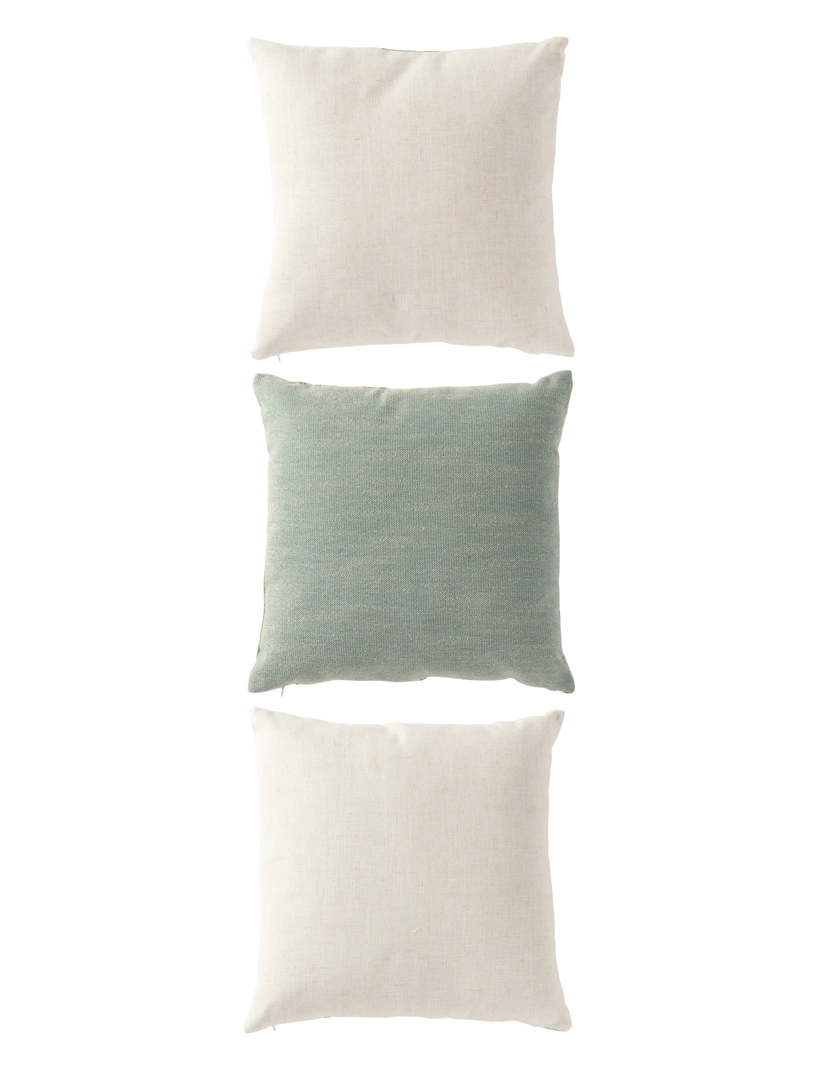 J-Line - S/3 CUSHION SQU POLYES GRN/BL - cushions - green - 2