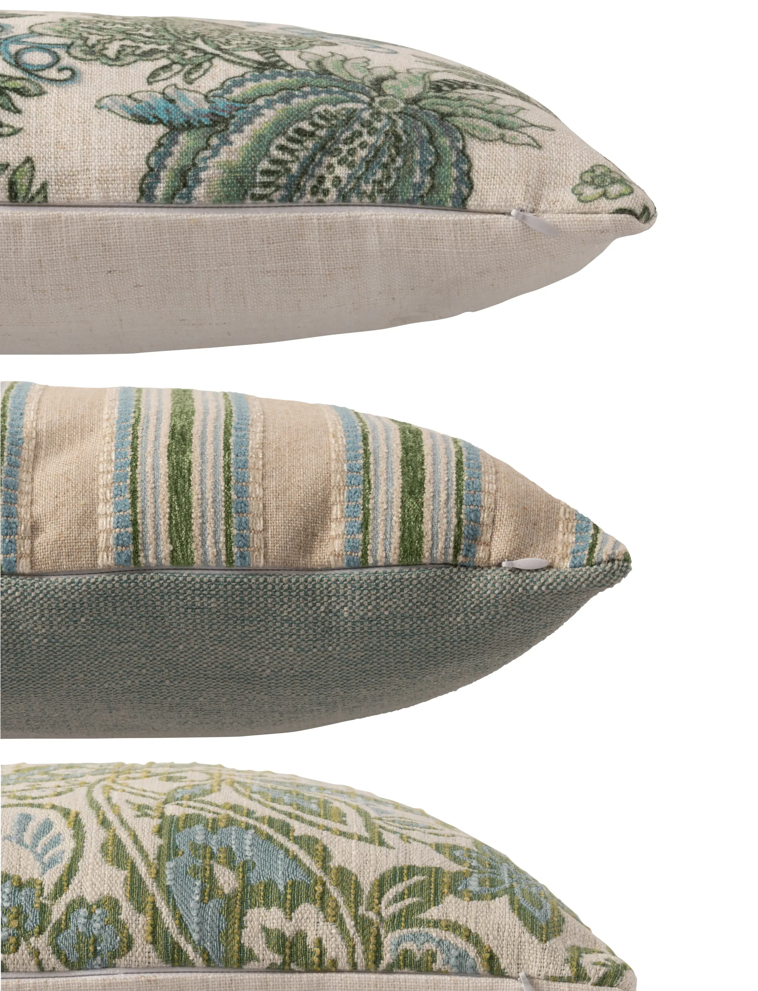 J-Line - S/3 CUSHION SQU POLYES GRN/BL - cushions - green - 5