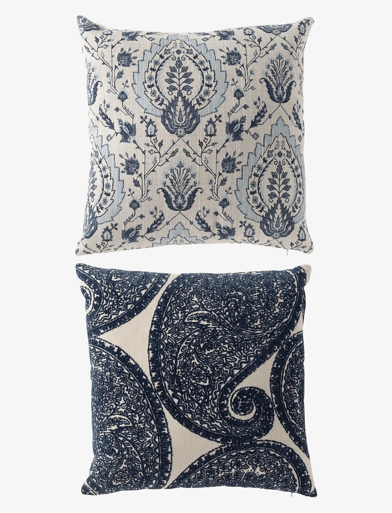 J-Line - S/2 CUSH FLORAL PATTERN BL/WH - cushions - blue - 1