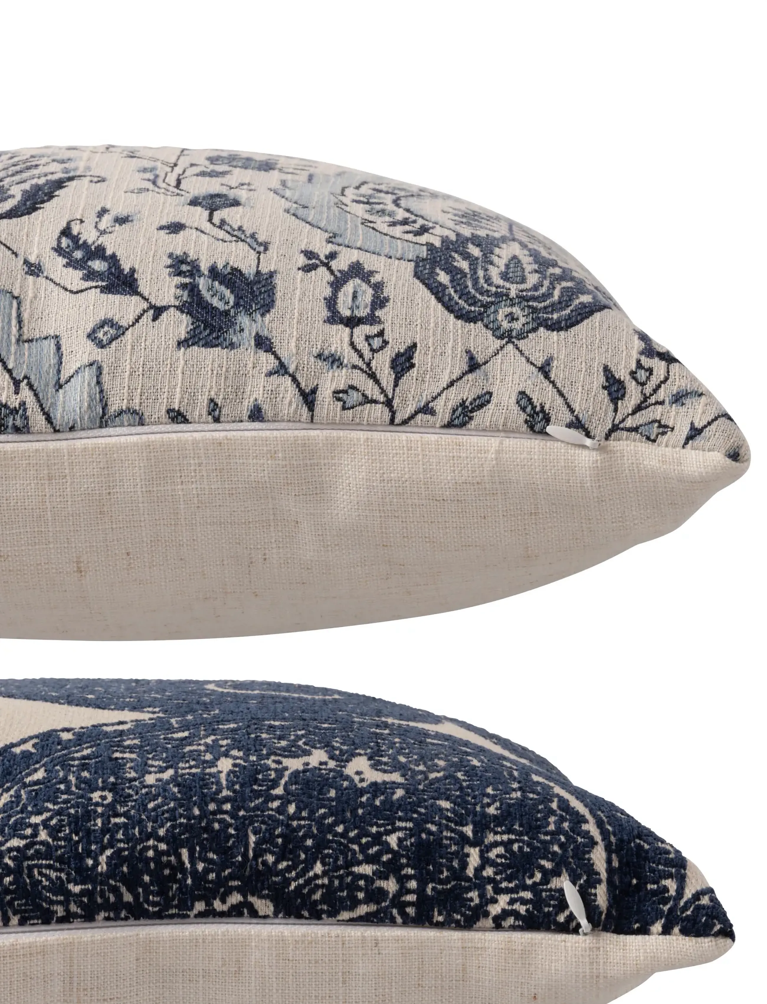 J-Line - S/2 CUSH FLORAL PATTERN BL/WH - cushions - blue - 3