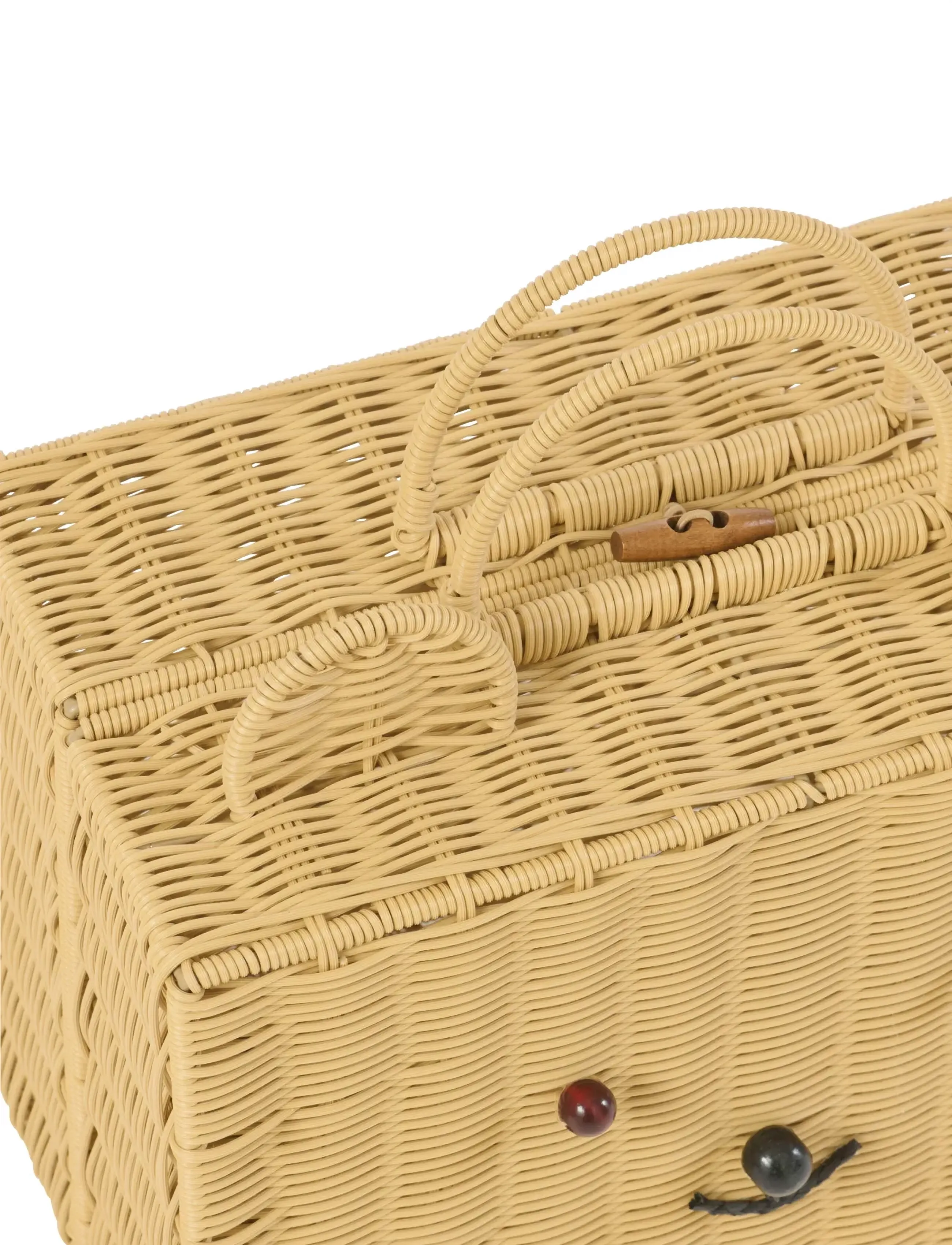 J-Line Basket Suitcase Synthetic Natural Small (JLN61696