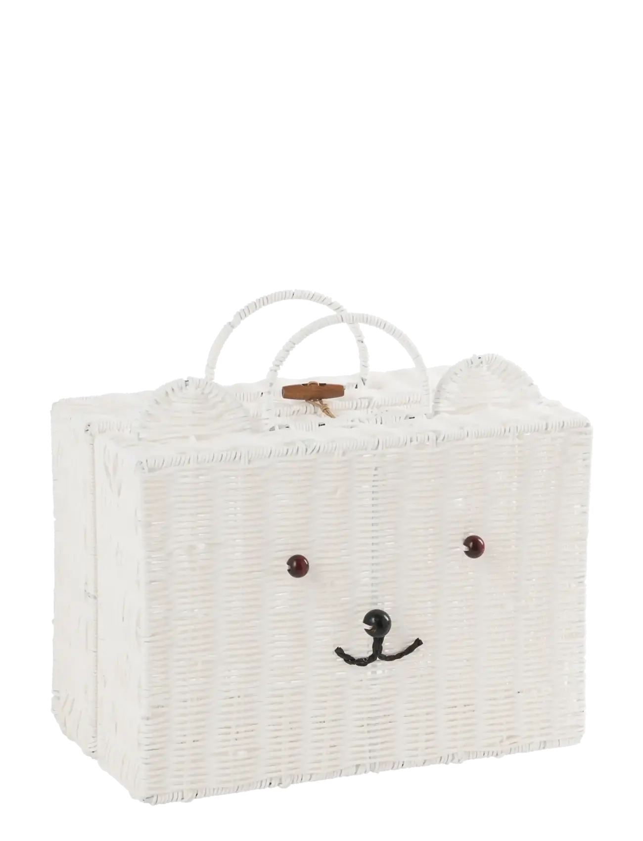 J-Line Basket Suitcase Synthetic White Small, Opbevaringskurv, Hvid, Str: ONE SIZE