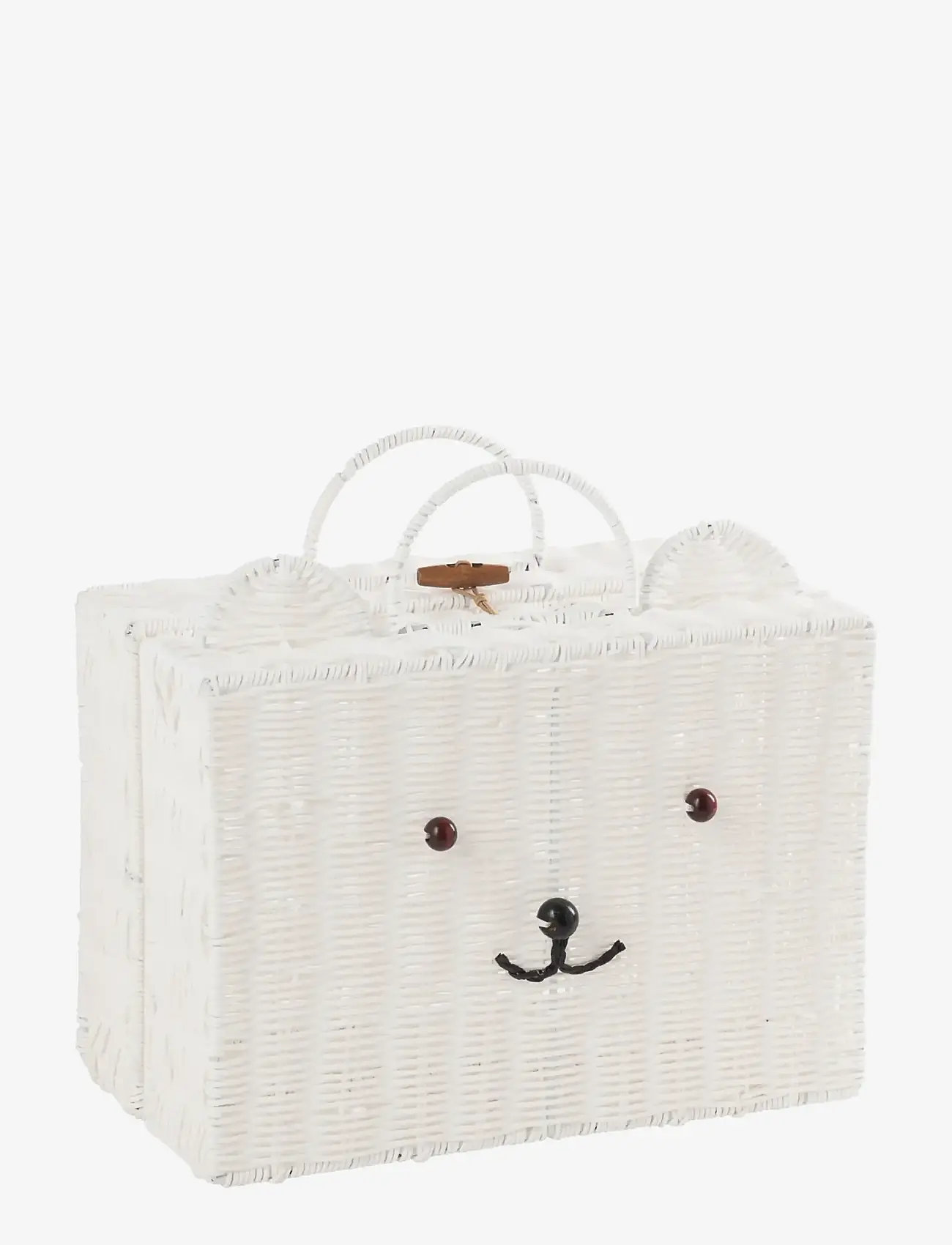 J-Line - BASKET SUITCASE SYNTHETIC WHITE SMALL - storage baskets - white - 1