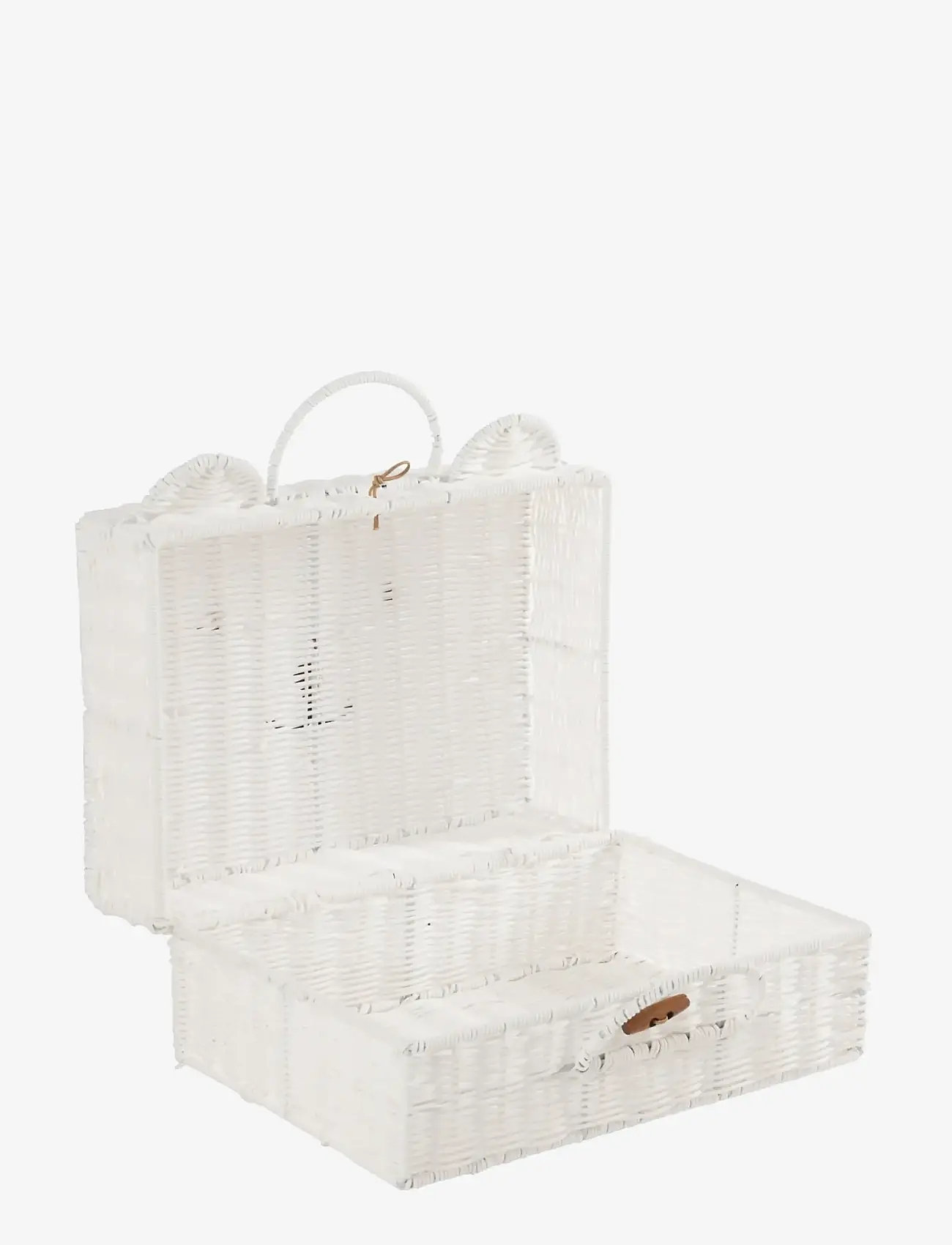 J-Line - BASKET SUITCASE SYNTHETIC WHITE SMALL - storage baskets - white - 2