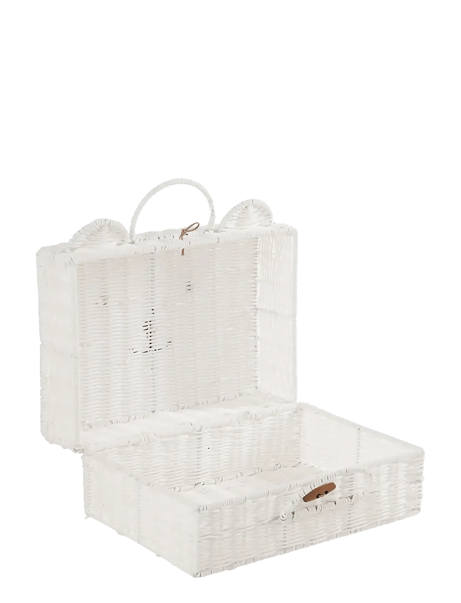 J-Line - BASKET SUITCASE SYNTHETIC WHITE SMALL - förvaringskorgar - white - 2