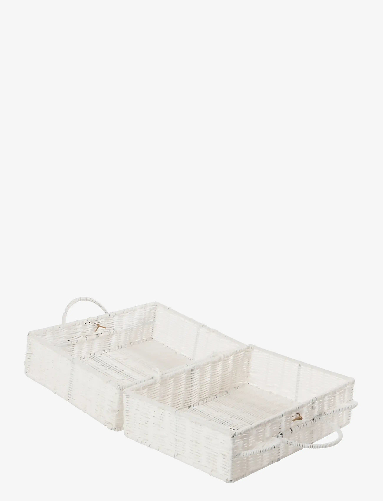J-Line - BASKET SUITCASE SYNTHETIC WHITE SMALL - storage baskets - white - 3