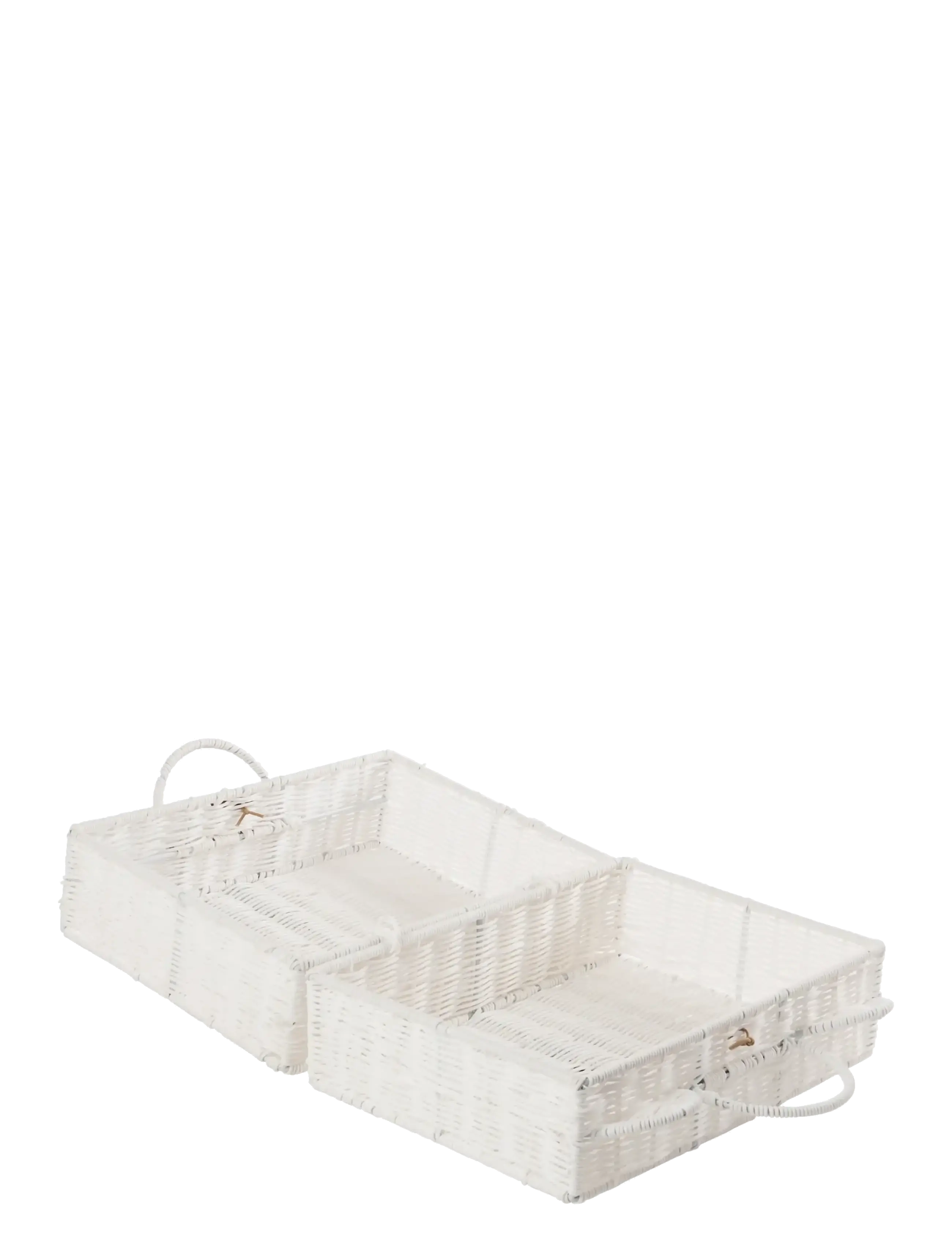 J-Line - BASKET SUITCASE SYNTHETIC WHITE SMALL - säilytyskorit - white - 3