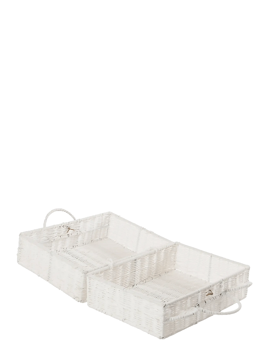 J-Line - BASKET SUITCASE SYNTHETIC WHITE SMALL - förvaringskorgar - white - 3
