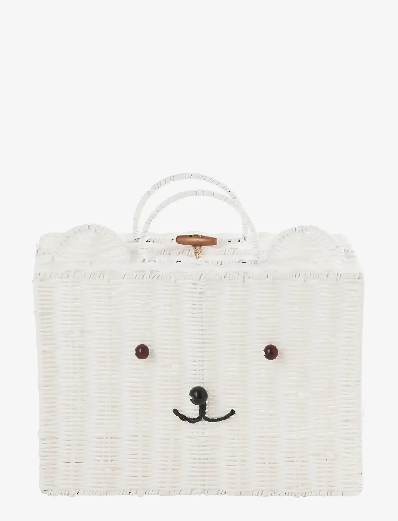 J-Line - BASKET SUITCASE SYNTHETIC WHITE SMALL - storage baskets - white - 4