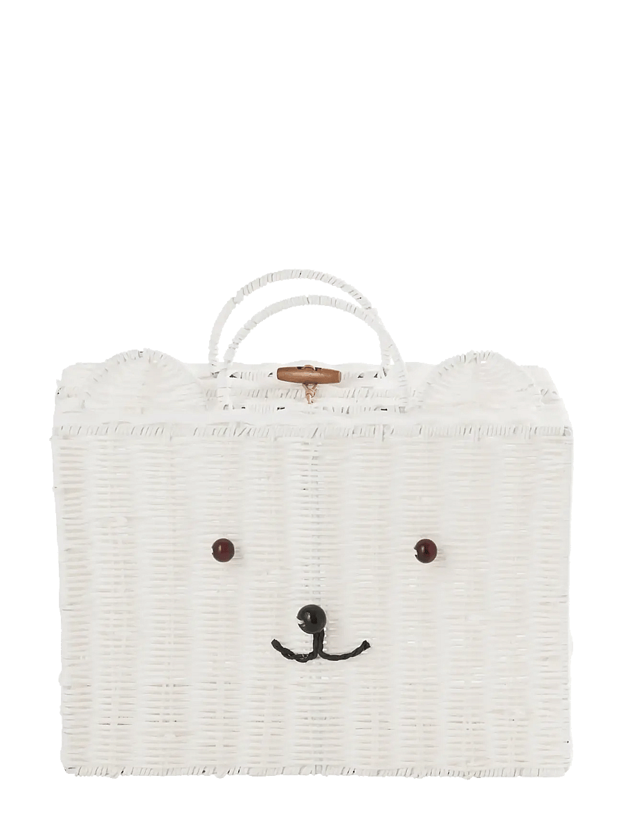 J-Line - BASKET SUITCASE SYNTHETIC WHITE SMALL - förvaringskorgar - white - 4