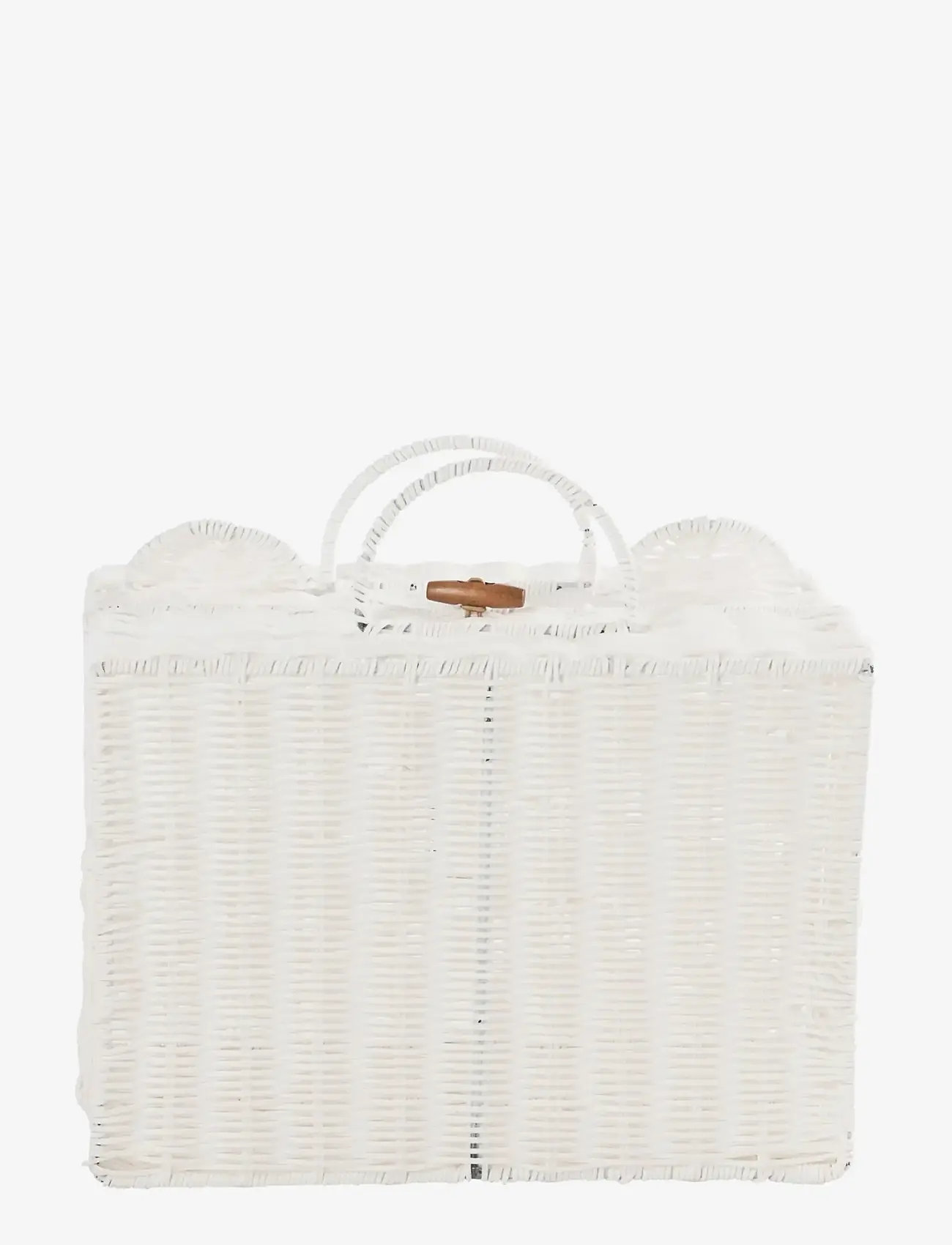 J-Line - BASKET SUITCASE SYNTHETIC WHITE SMALL - storage baskets - white - 5