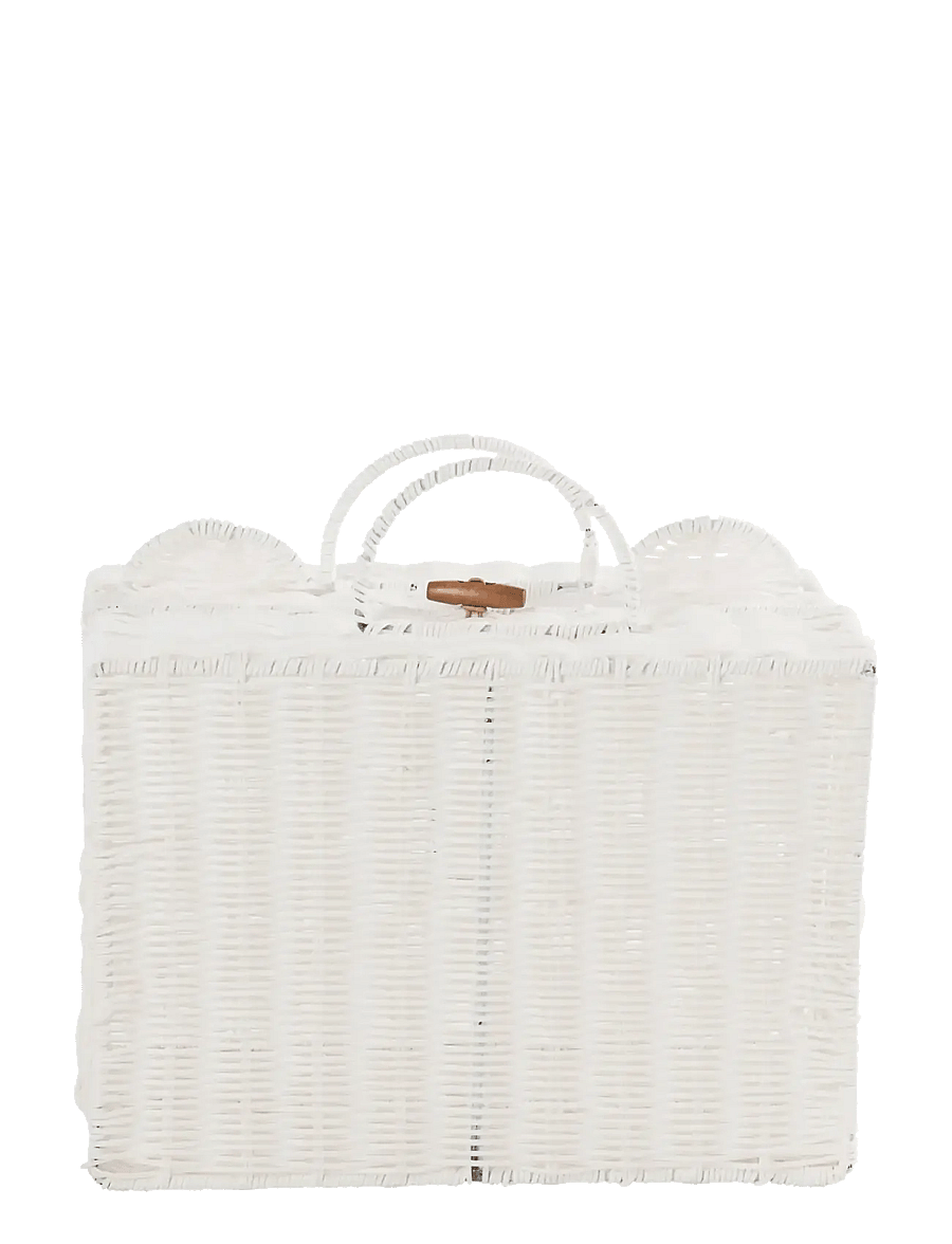 J-Line - BASKET SUITCASE SYNTHETIC WHITE SMALL - förvaringskorgar - white - 5