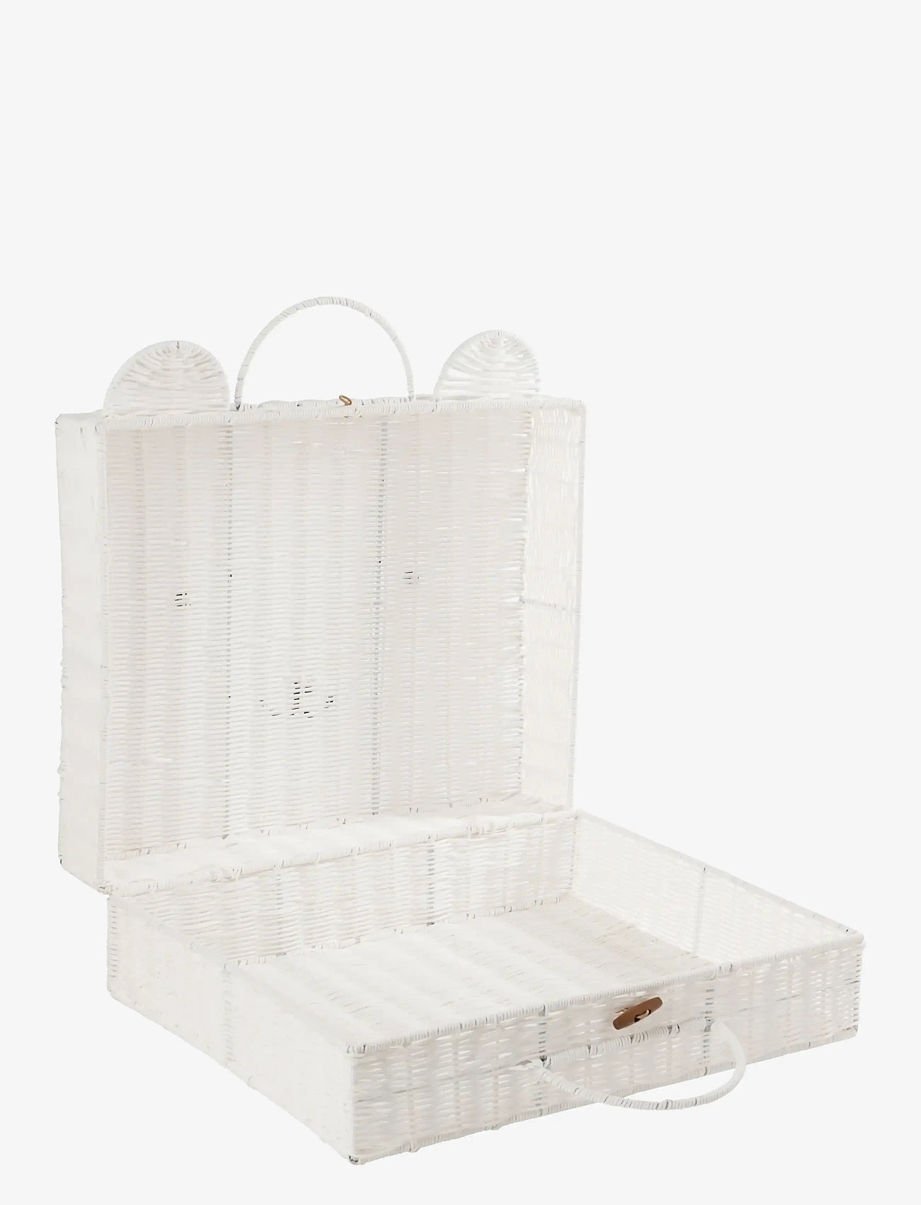 J-Line - BASKET SUITCASE SYNTHETIC WHITE LARGE - opbevaringskurve - white - 2