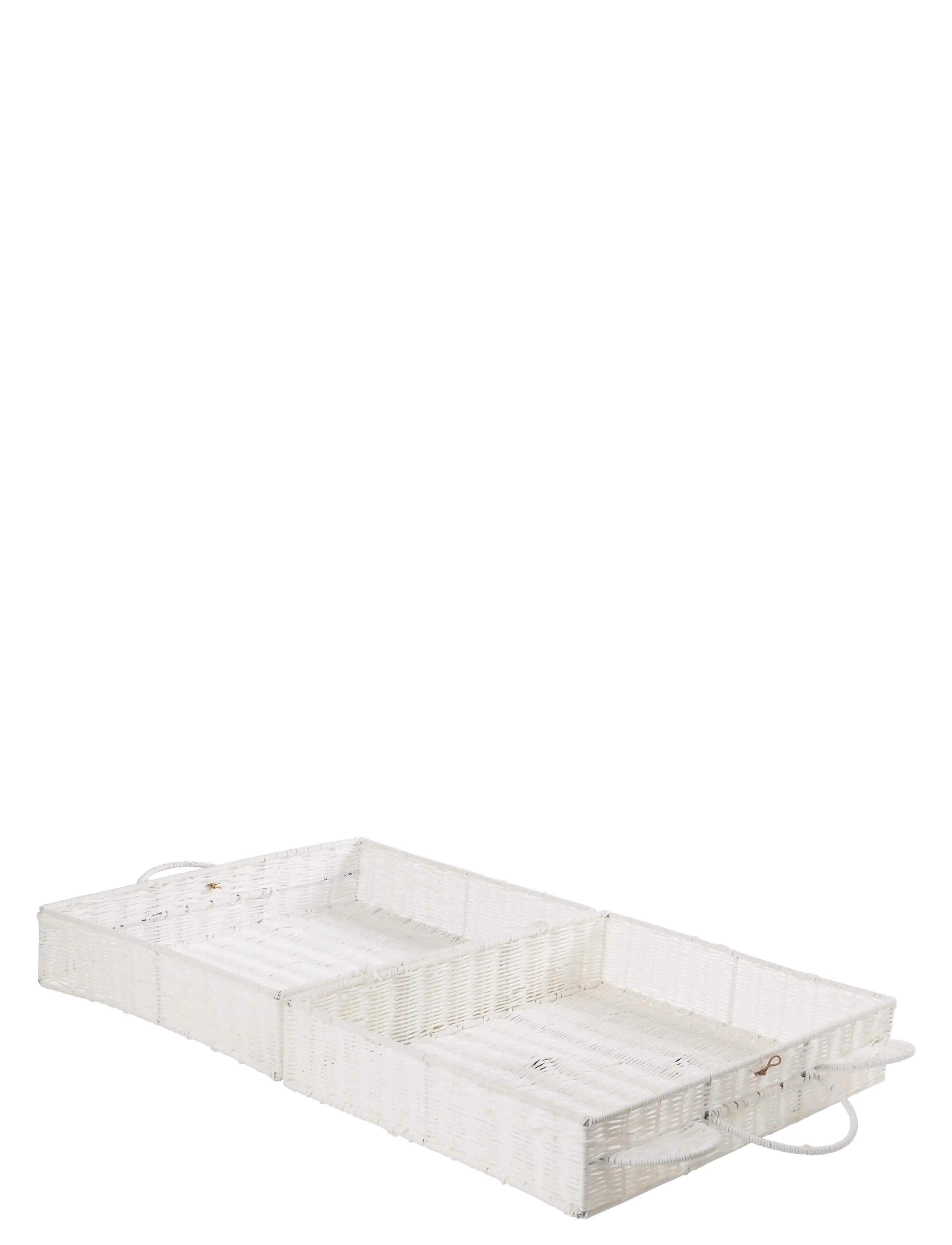 J-Line - BASKET SUITCASE SYNTHETIC WHITE LARGE - oppbevaringskurver - white - 3