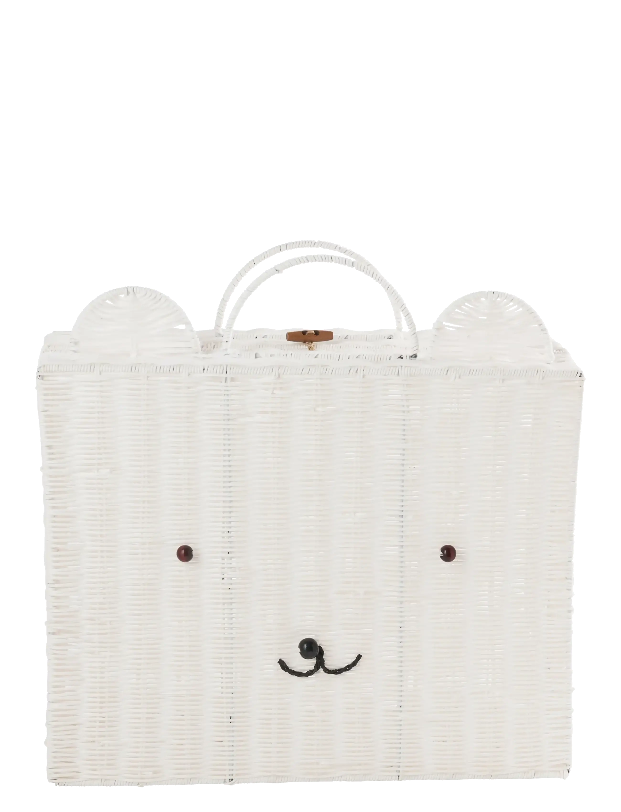 J-Line - BASKET SUITCASE SYNTHETIC WHITE LARGE - oppbevaringskurver - white - 4