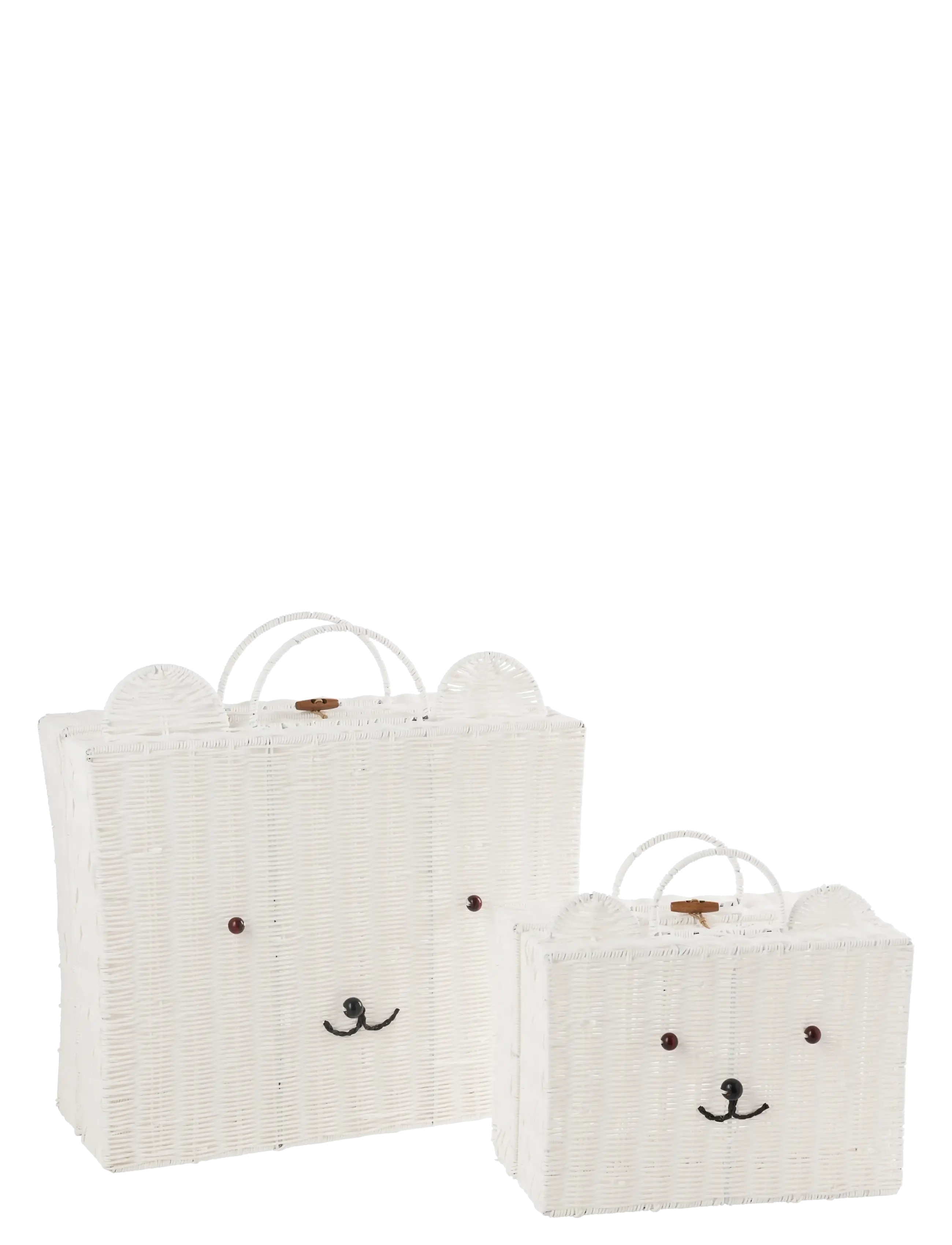 J-Line - BASKET SUITCASE SYNTHETIC WHITE LARGE - storage baskets - white - 5
