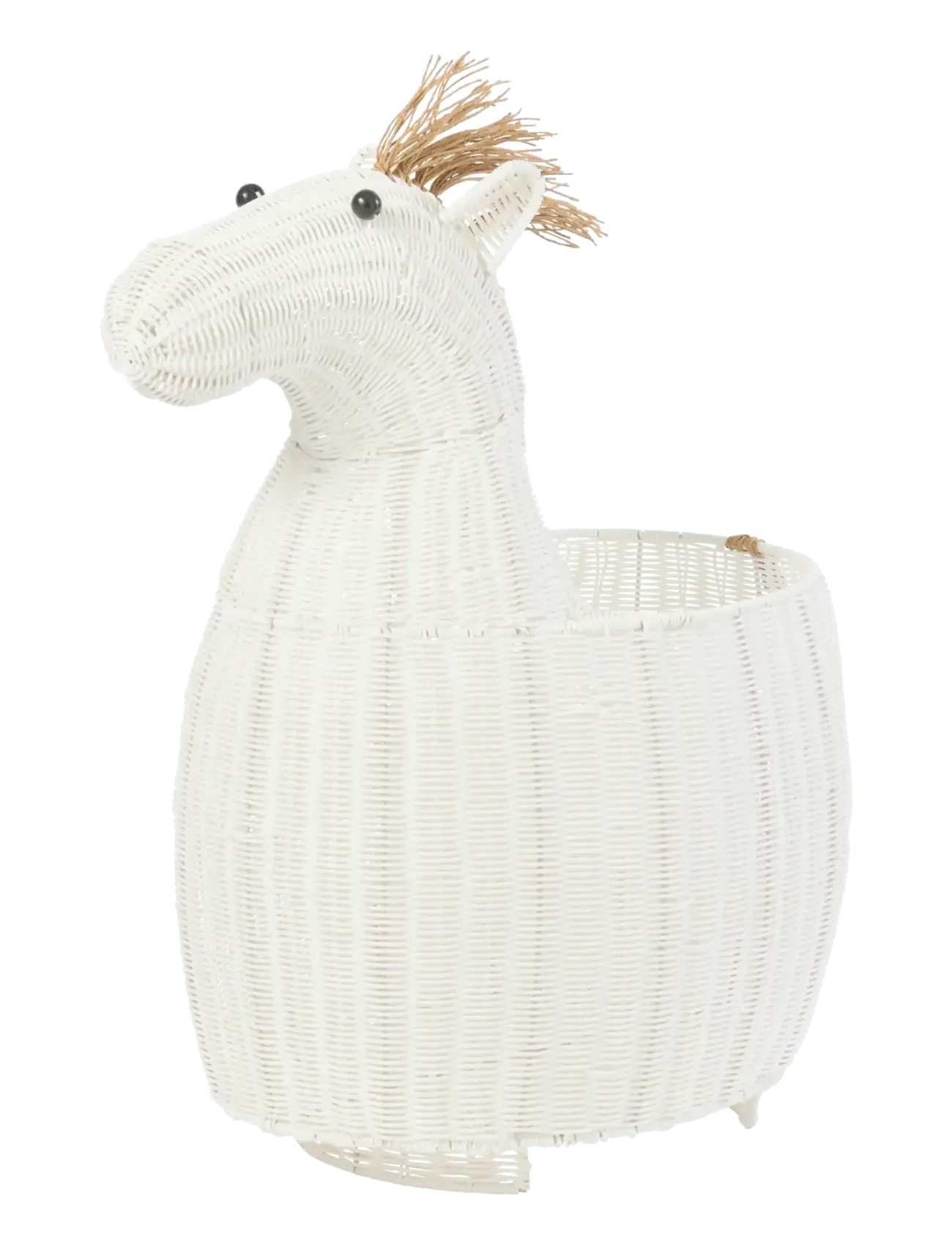 J-Line Basket Horse Synthetic White, Opbevaringskurv, Hvid, Str: ONE SIZE