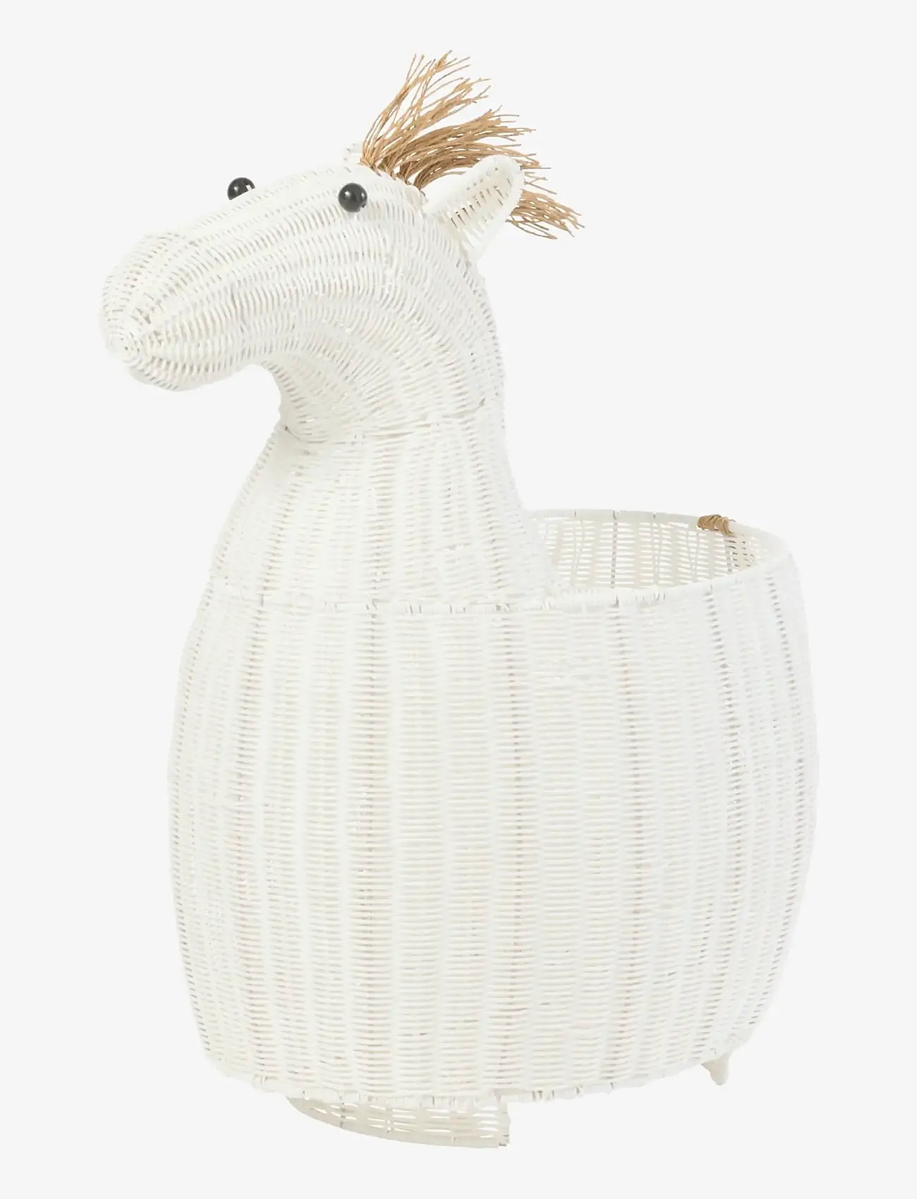 J-Line - BASKET HORSE SYNTHETIC WHITE - storage baskets - white - 1