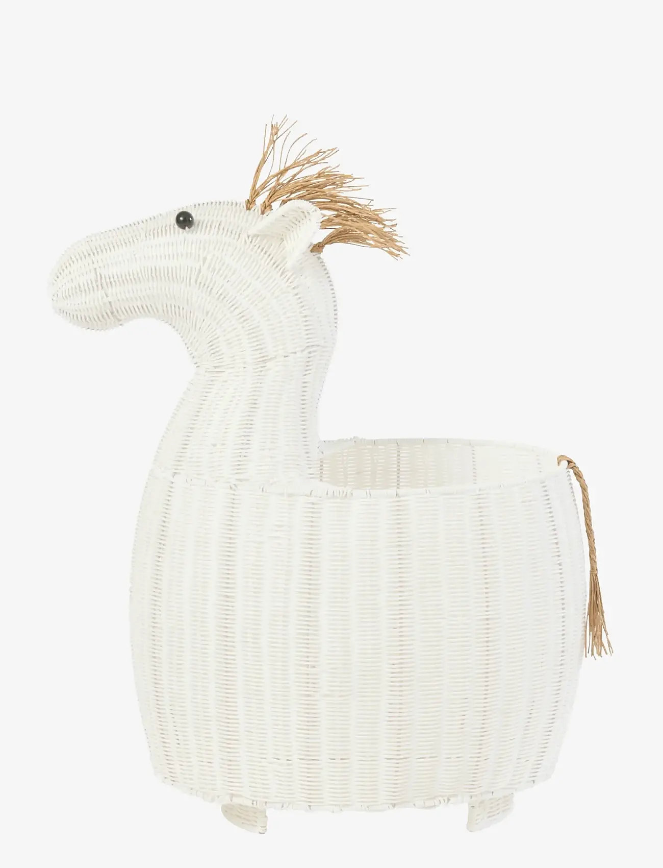 J-Line - BASKET HORSE SYNTHETIC WHITE - storage baskets - white - 2