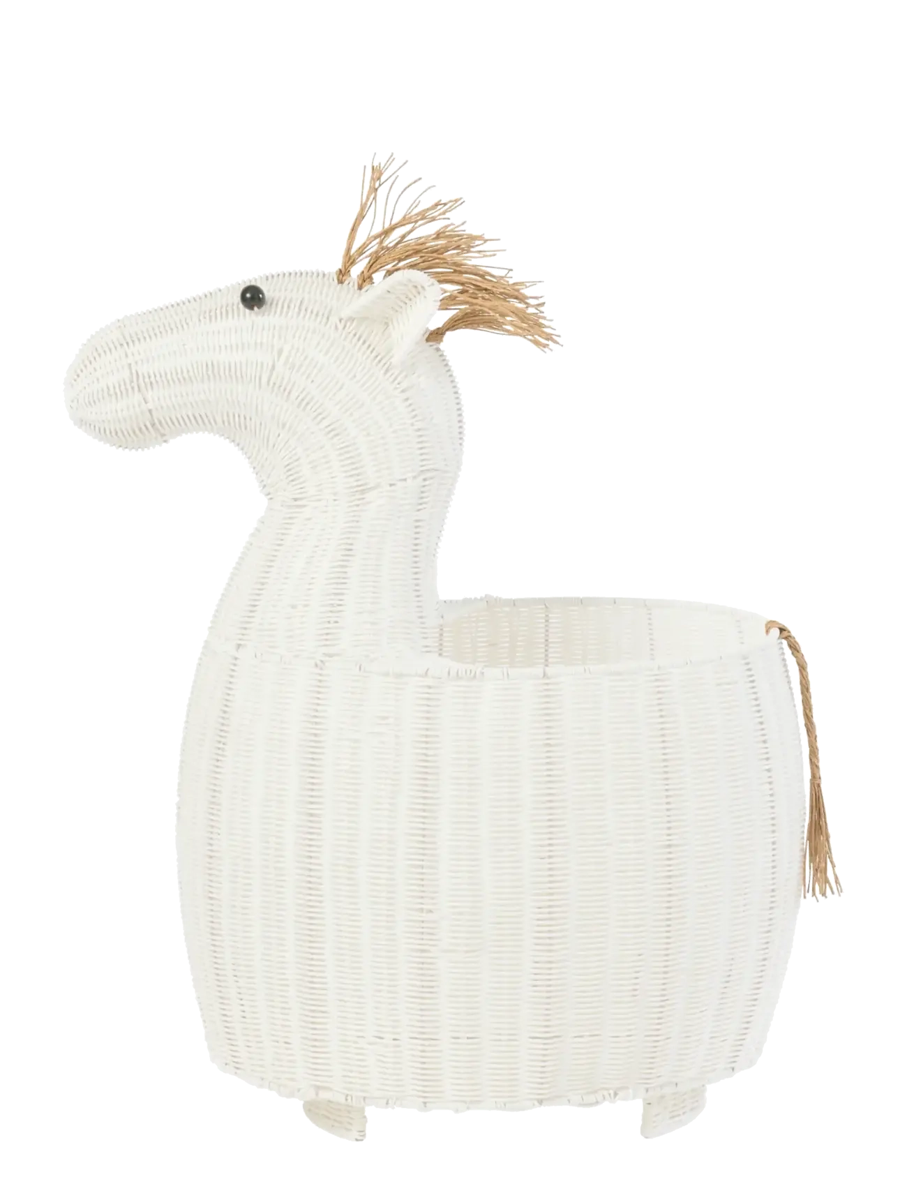 J-Line - BASKET HORSE SYNTHETIC WHITE - opbevaringskurve - white - 2