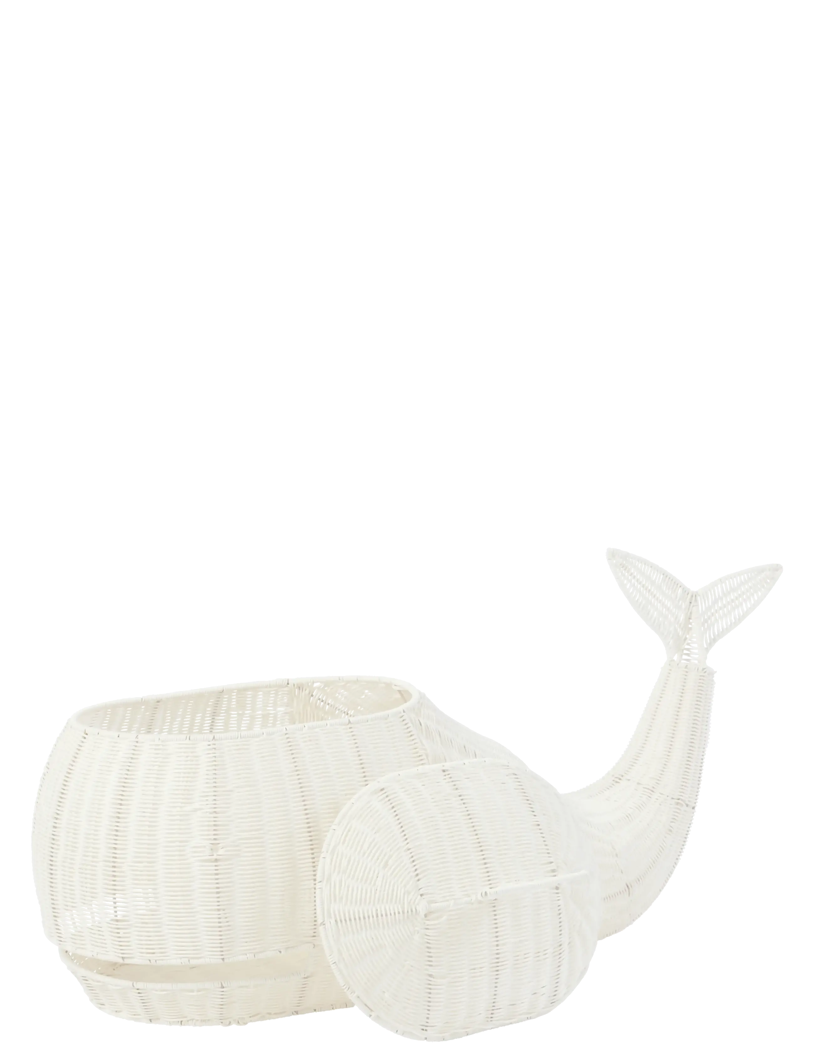J-Line - BASKET WHALE SYNTHETIC WHITE - storage baskets - white - 1