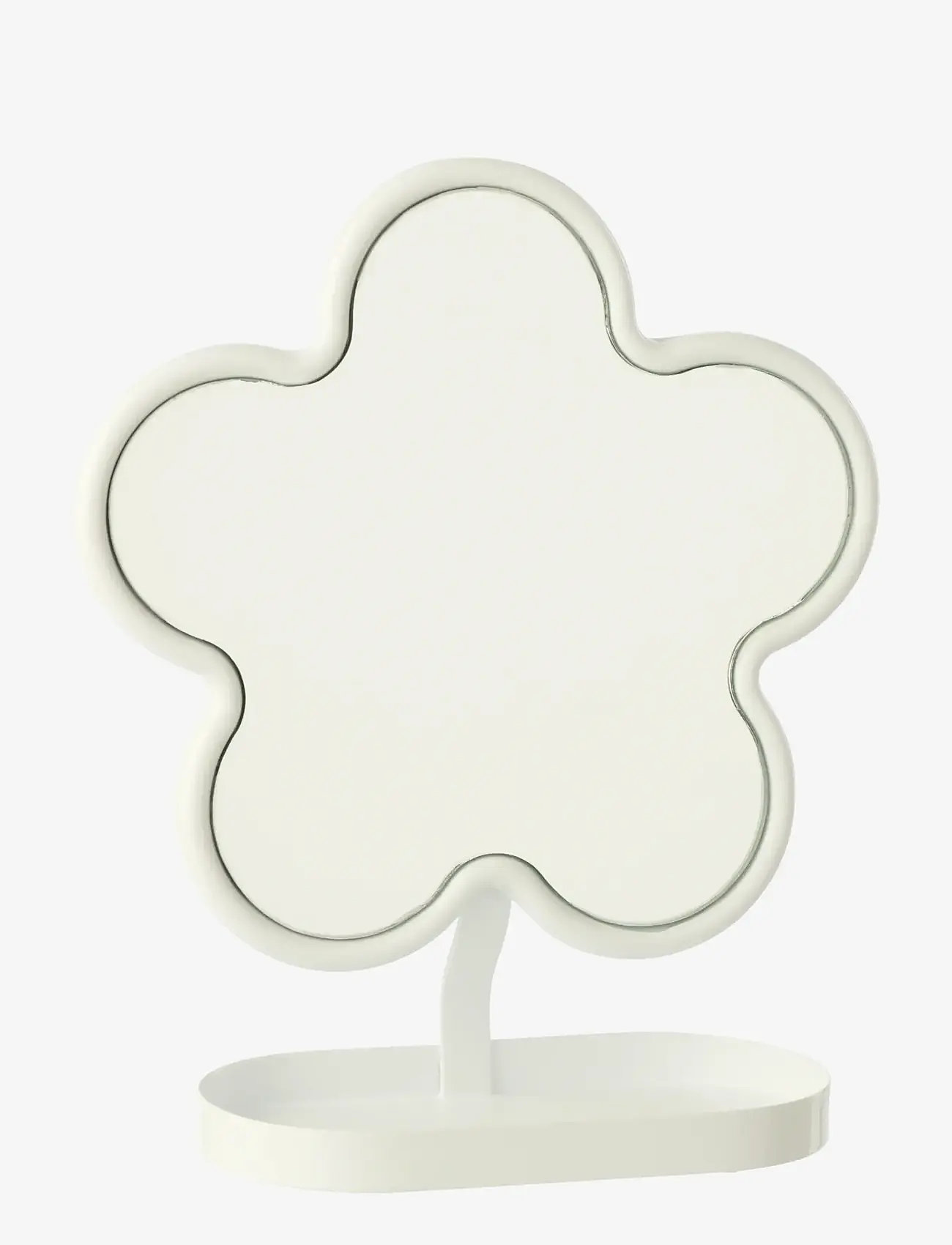 J-Line - TABLE MIRROR FLOWER IRON WHITE - dekorativt tilbehør - white - 1