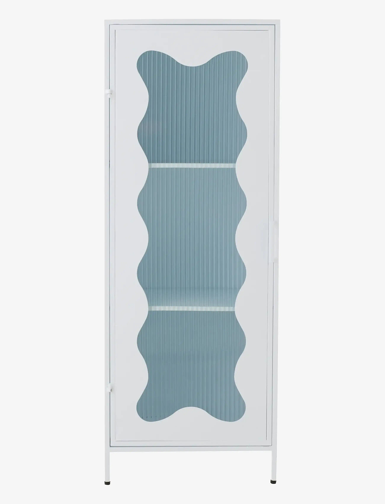 J-Line - CABINET WAVES IRON/GLASS WHITE - opbevaringsmøbler - white - 2