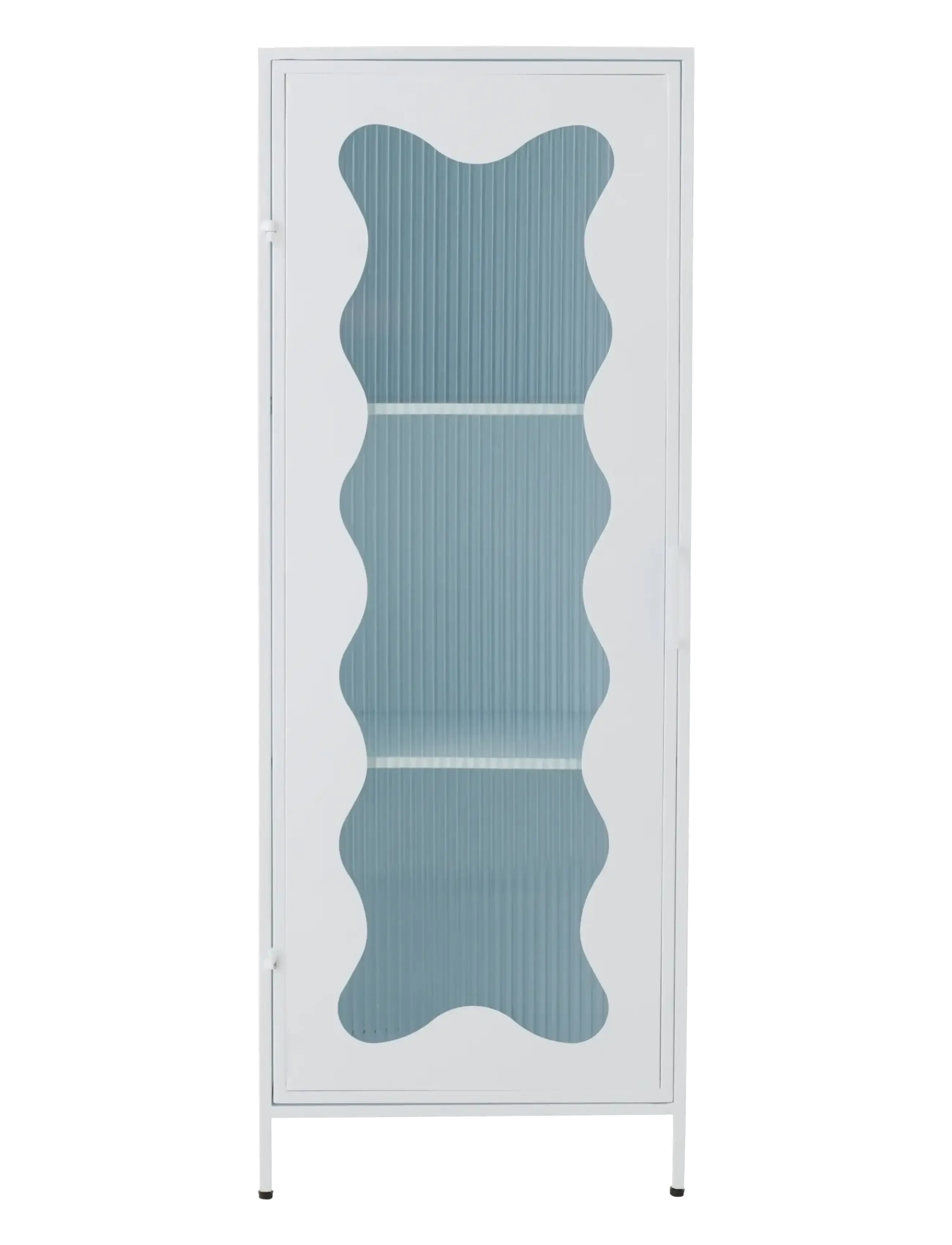 J-Line - CABINET WAVES IRON/GLASS WHITE - förvaringsmöbler - white - 2