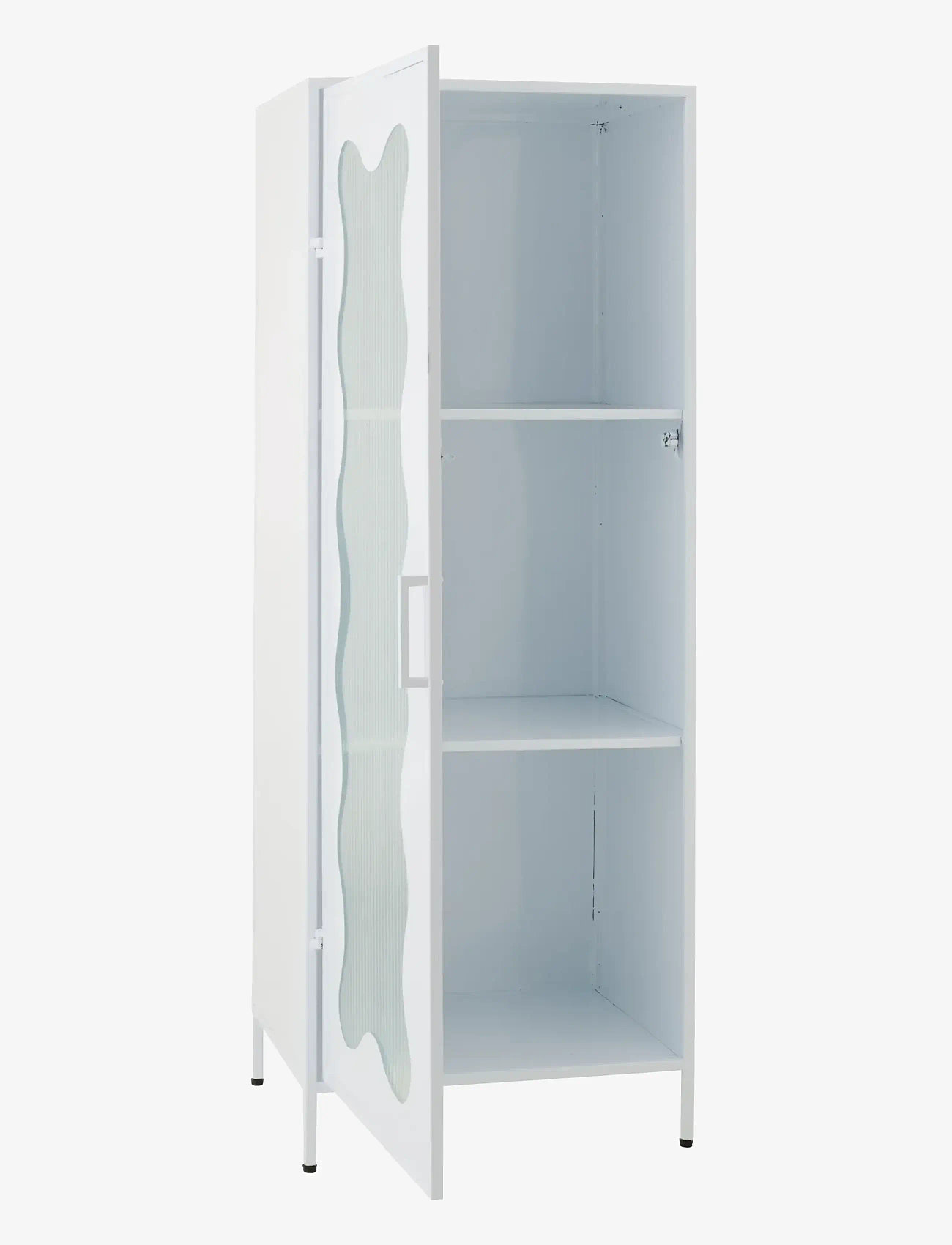 J-Line - CABINET WAVES IRON/GLASS WHITE - opbevaringsmøbler - white - 5