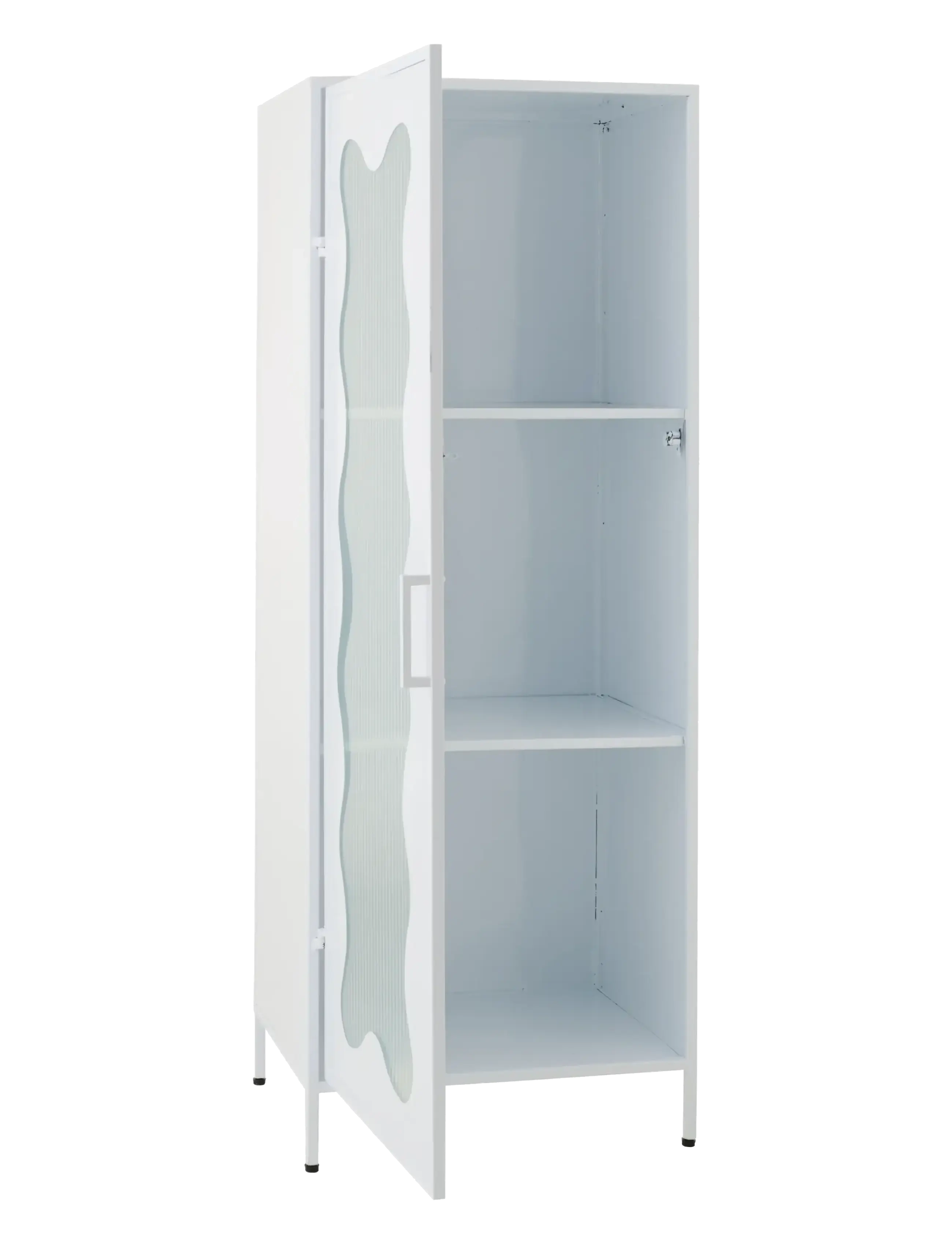 J-Line - CABINET WAVES IRON/GLASS WHITE - förvaringsmöbler - white - 5