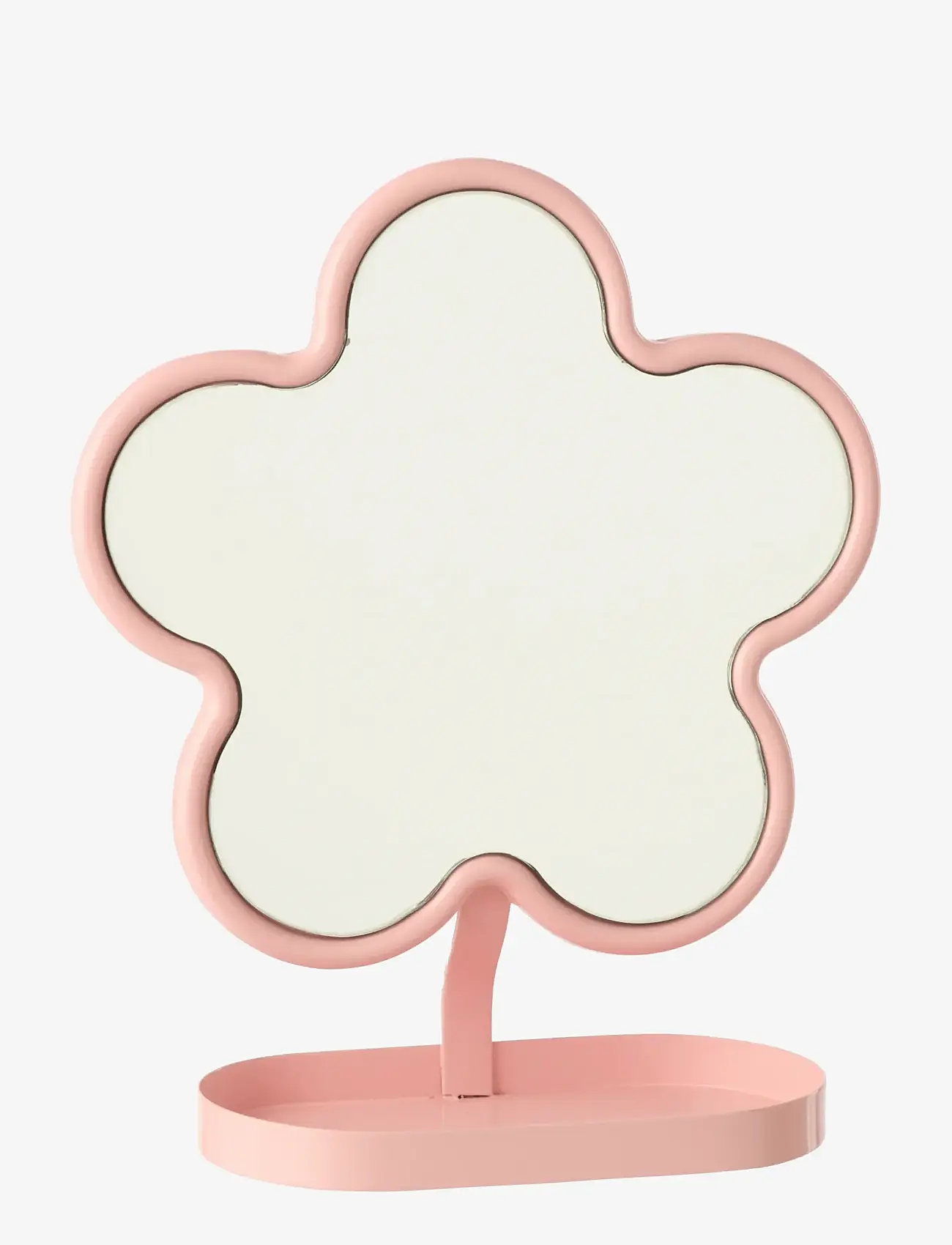 J-Line - TABLE MIRROR FLOWER IRON LIGHT PINK - dekorativt tilbehør - pink - 0
