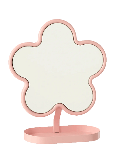 Table Mirror Flower Iron Light Pink - Dekorativt TilbehøR